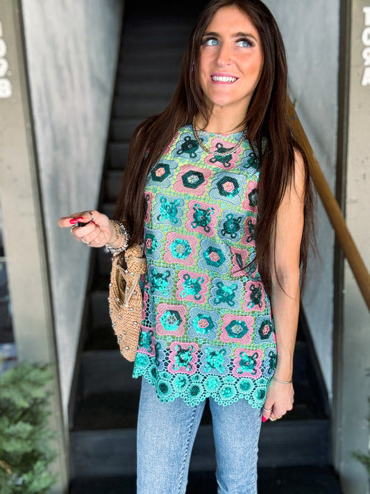 Turquoise Mosaic Tunic