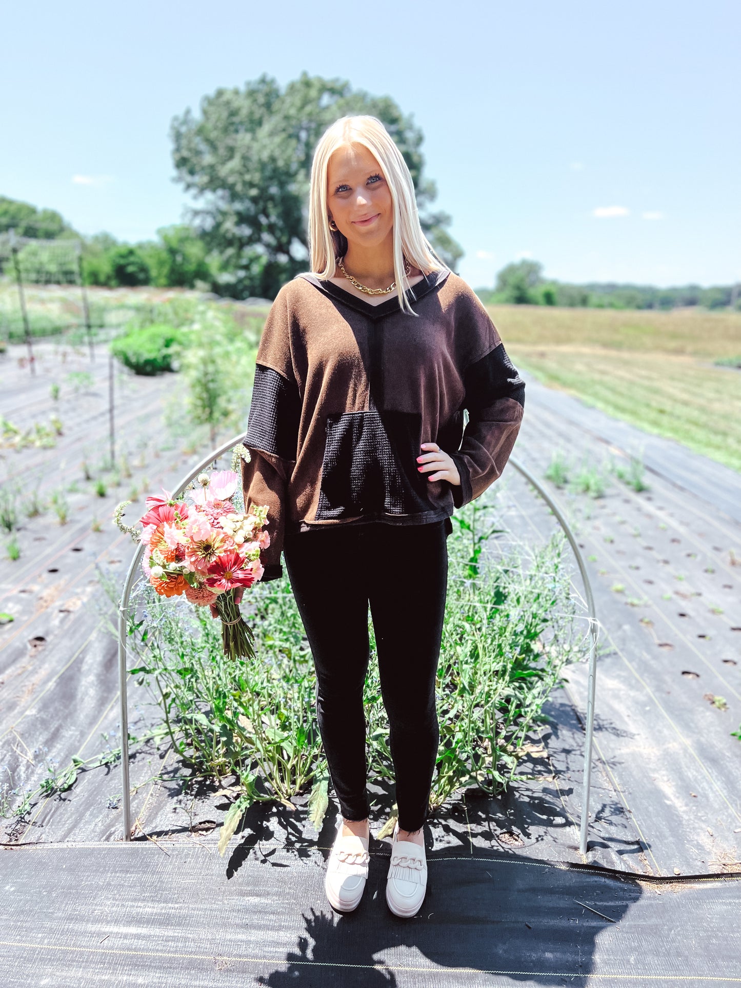 Ribbed Thermal V-Neck