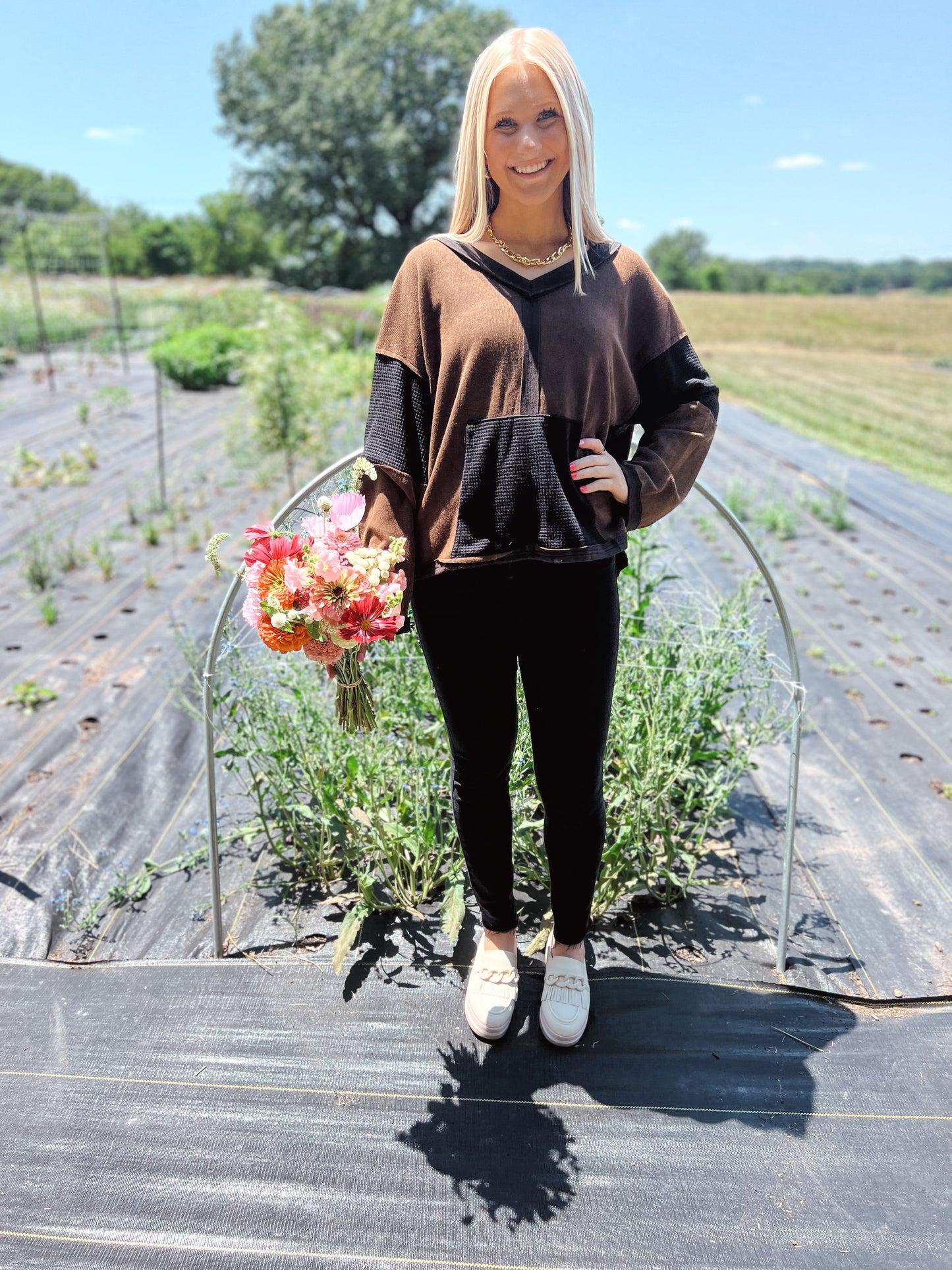 Ribbed Thermal V-Neck
