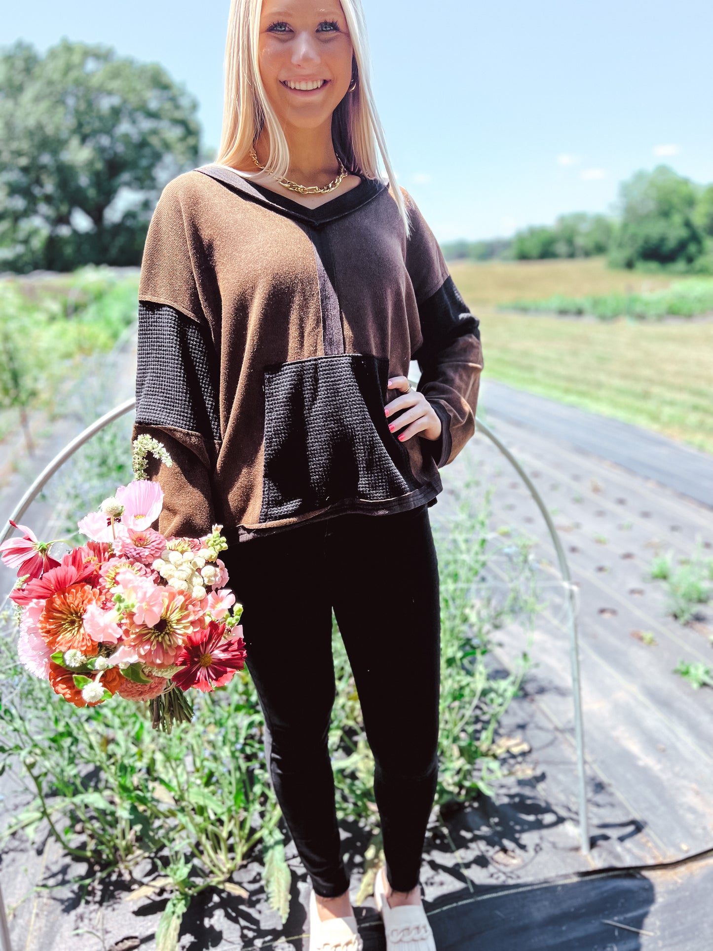 Ribbed Thermal V-Neck
