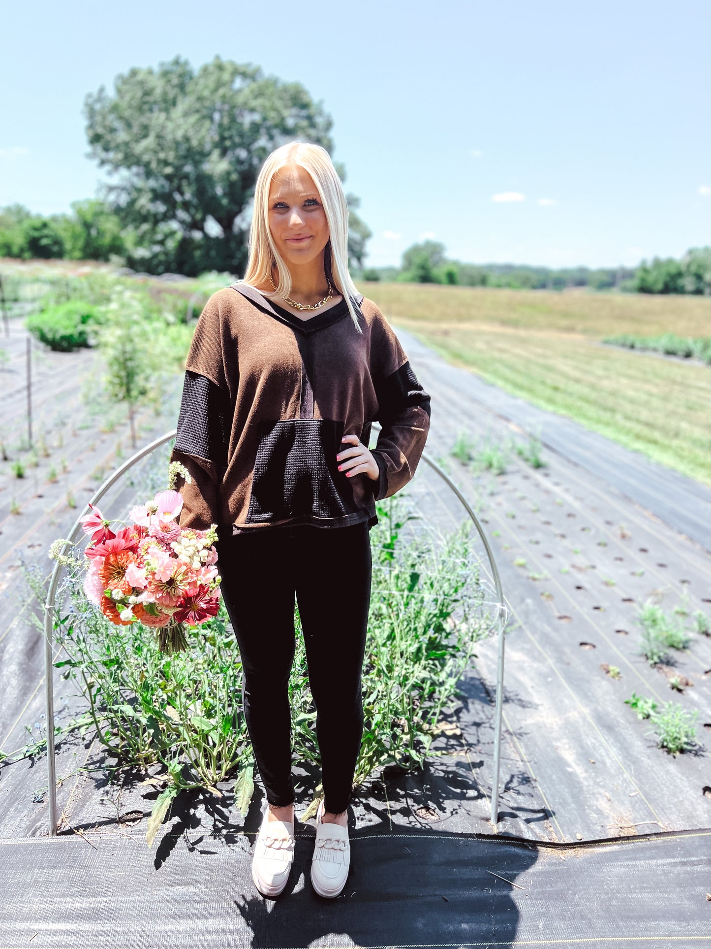 Ribbed Thermal V-Neck