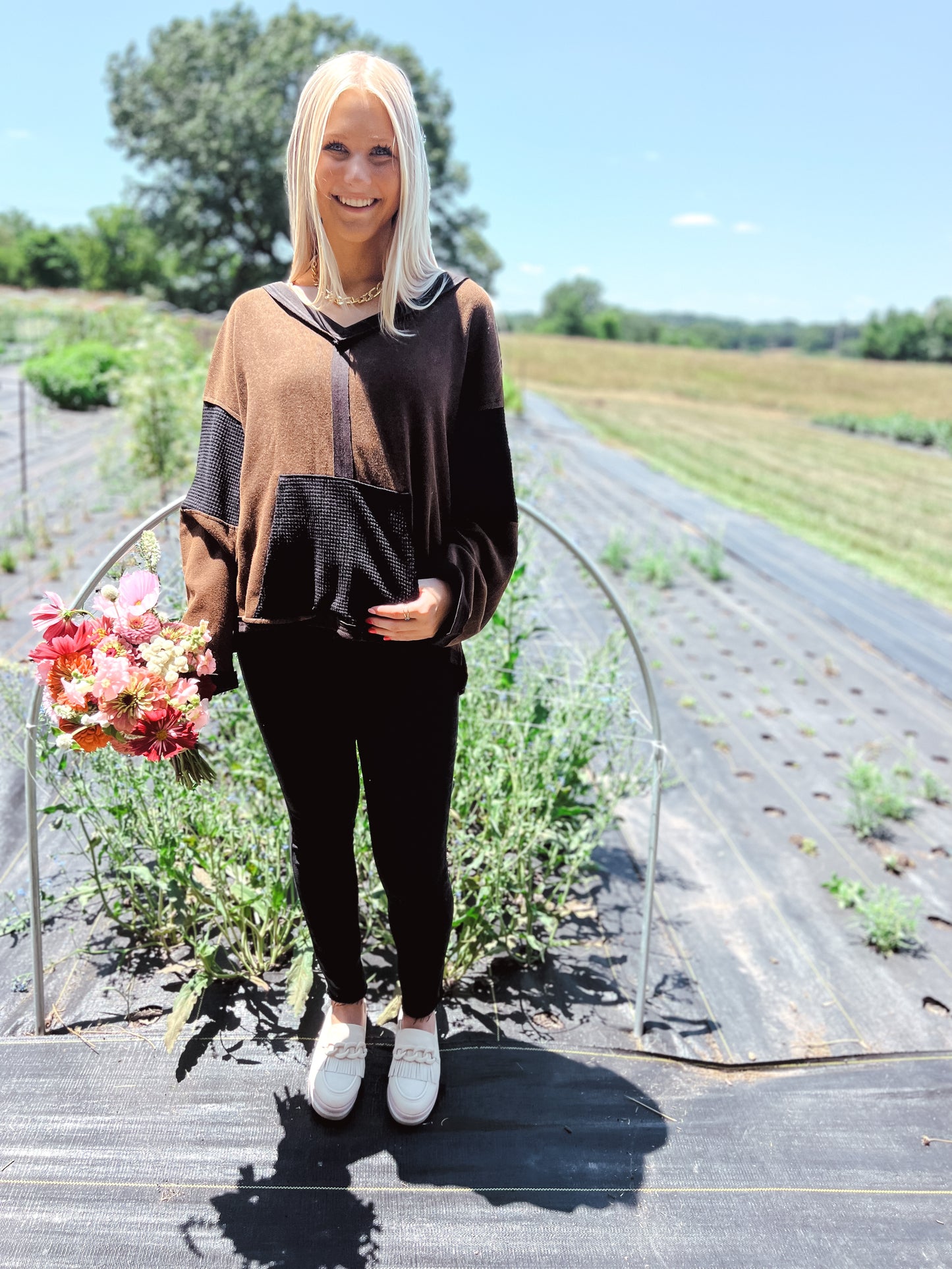Ribbed Thermal V-Neck