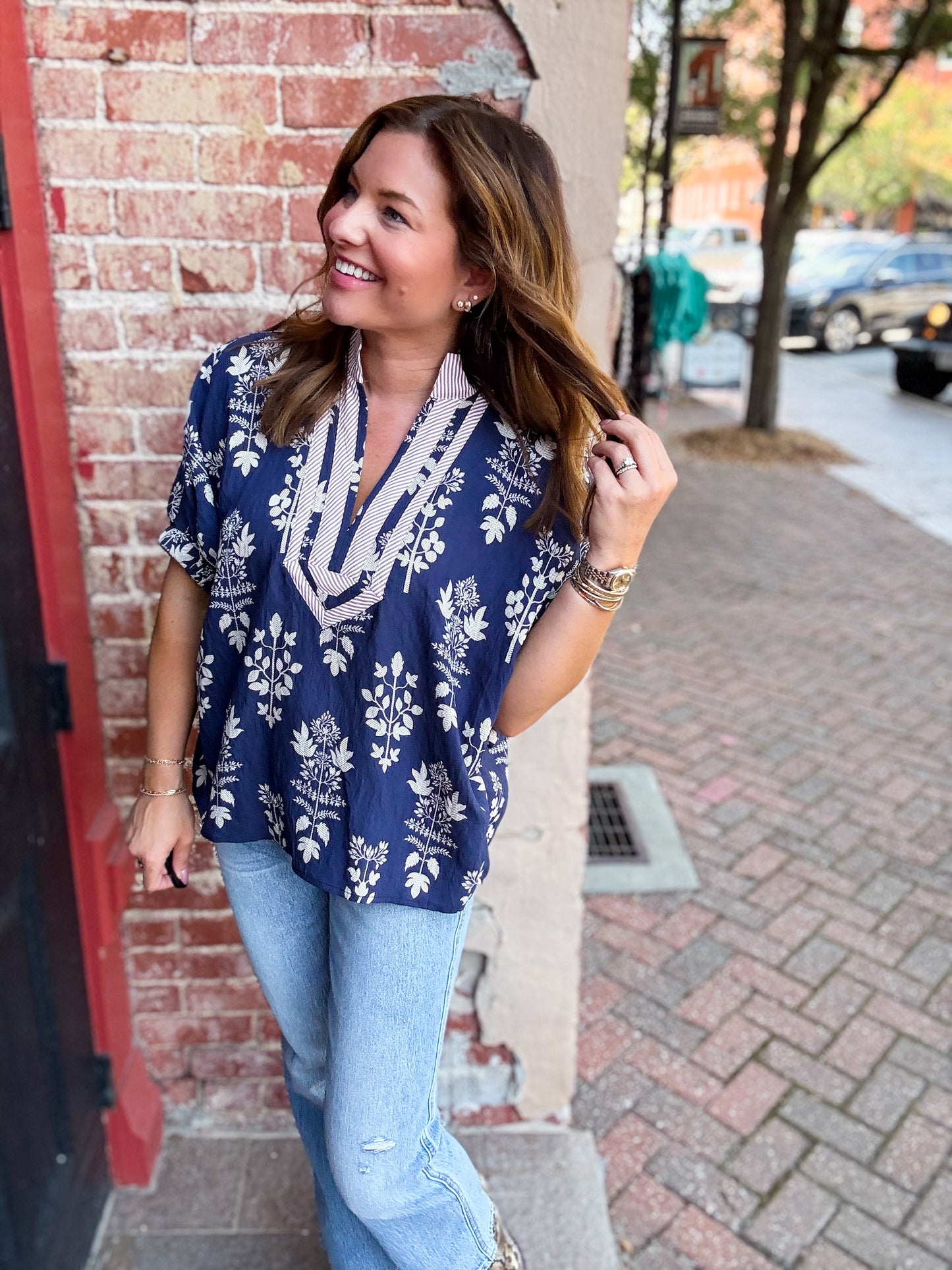 Midnight Wildflower Whisper Blouse
