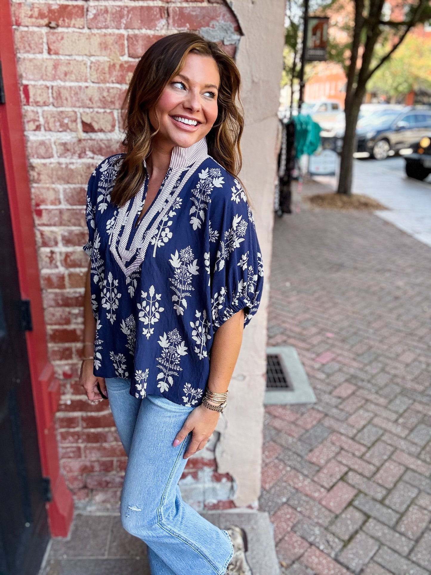 Midnight Wildflower Whisper Blouse