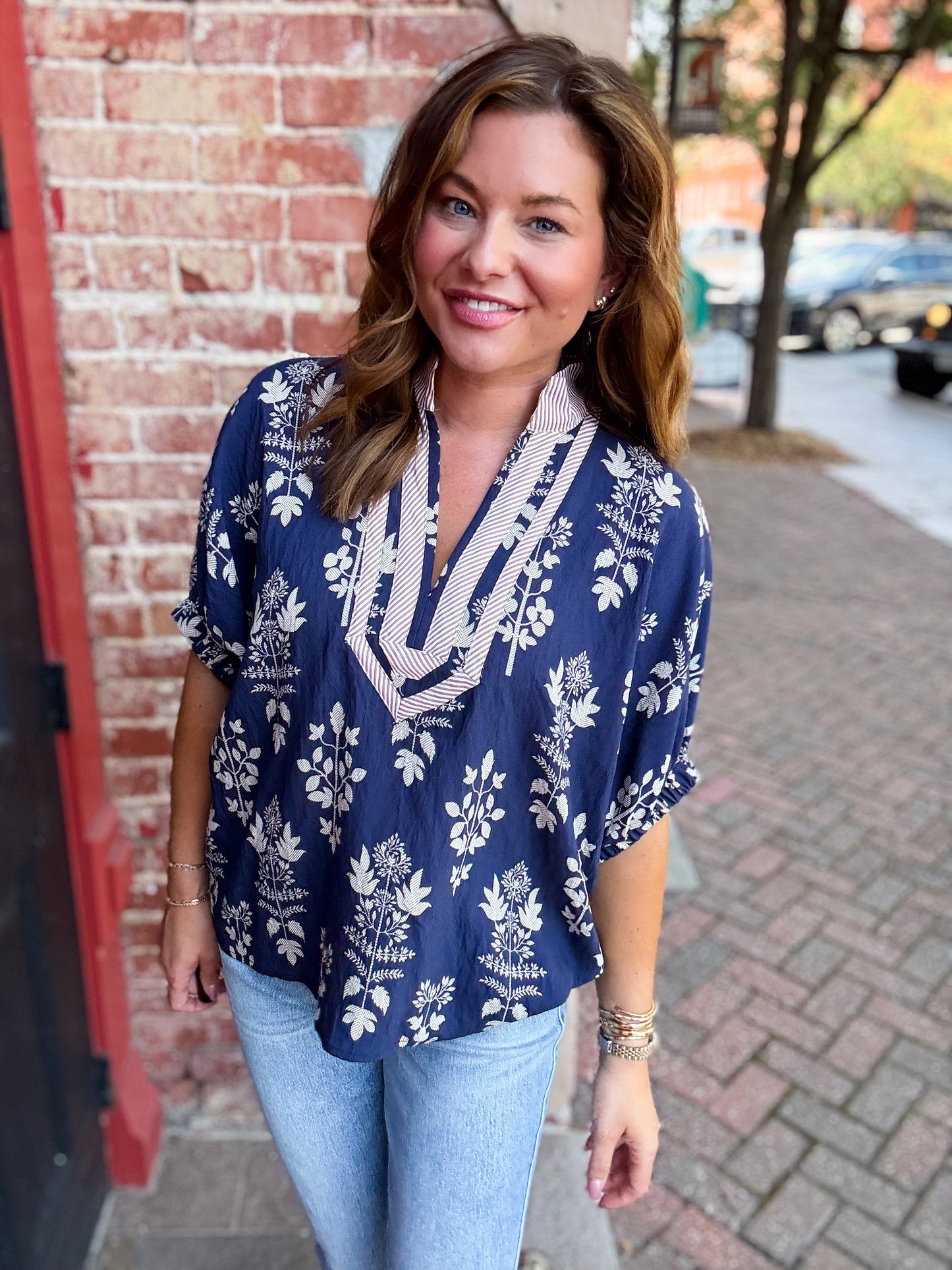 Midnight Wildflower Whisper Blouse