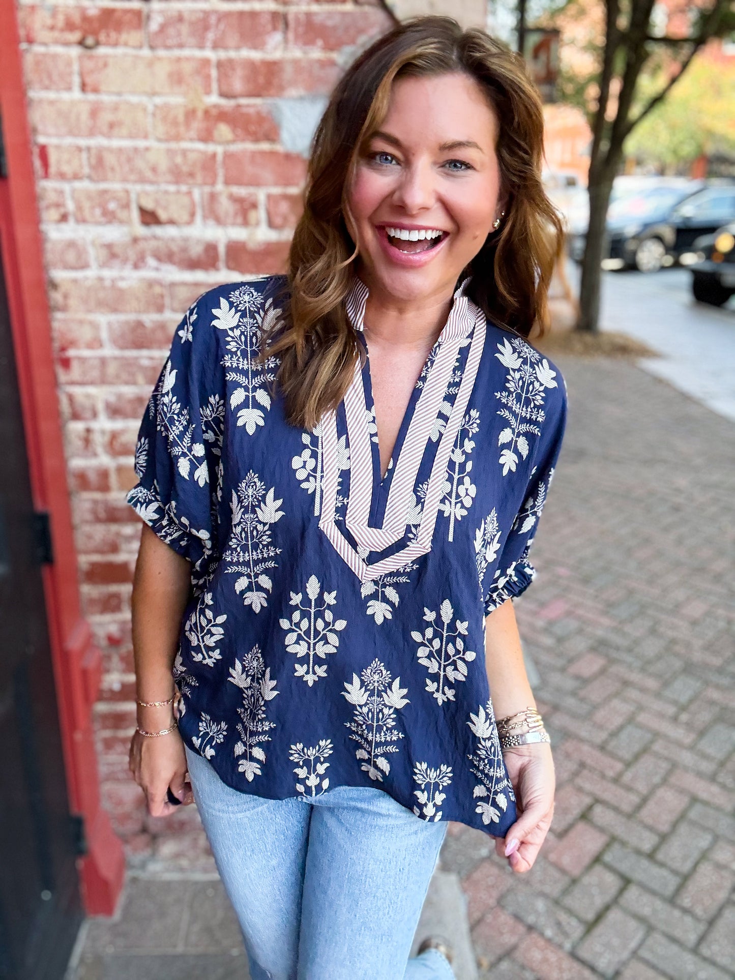 Midnight Wildflower Whisper Blouse