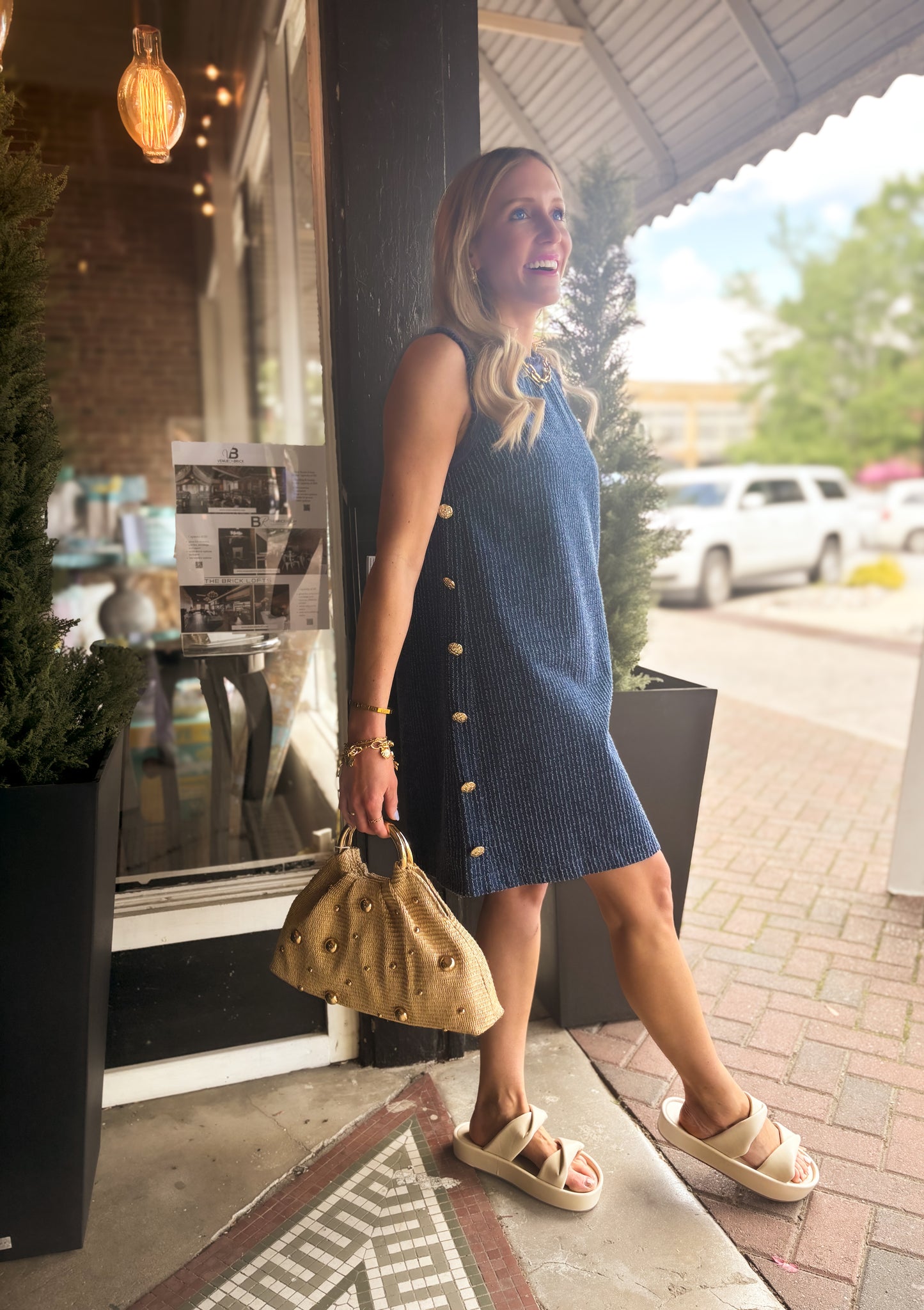 Twill & Trim Dress