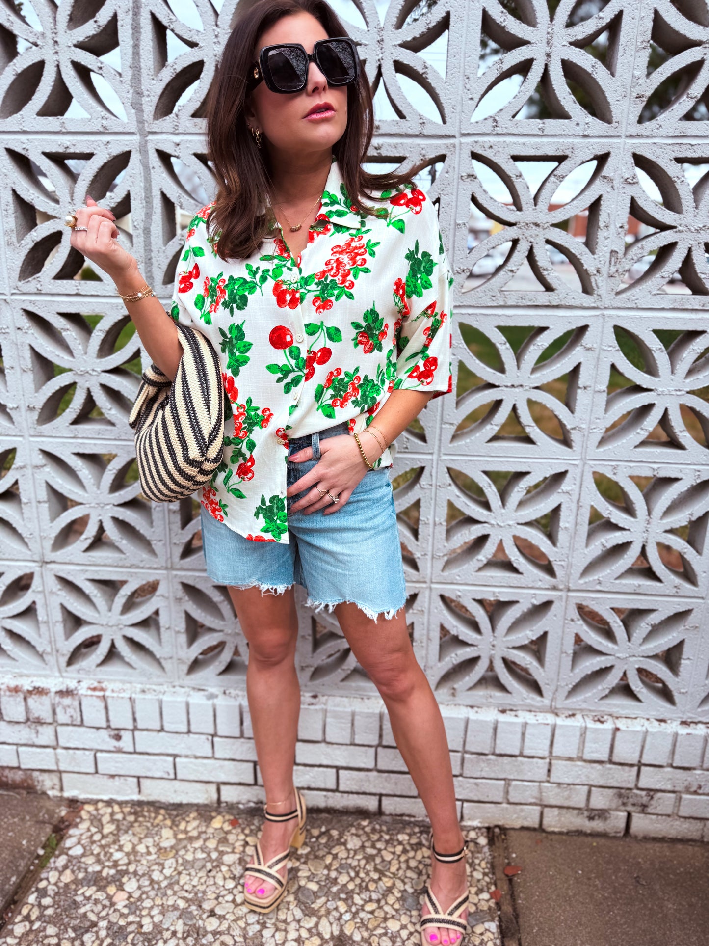 Cherry Picked Button Up Top