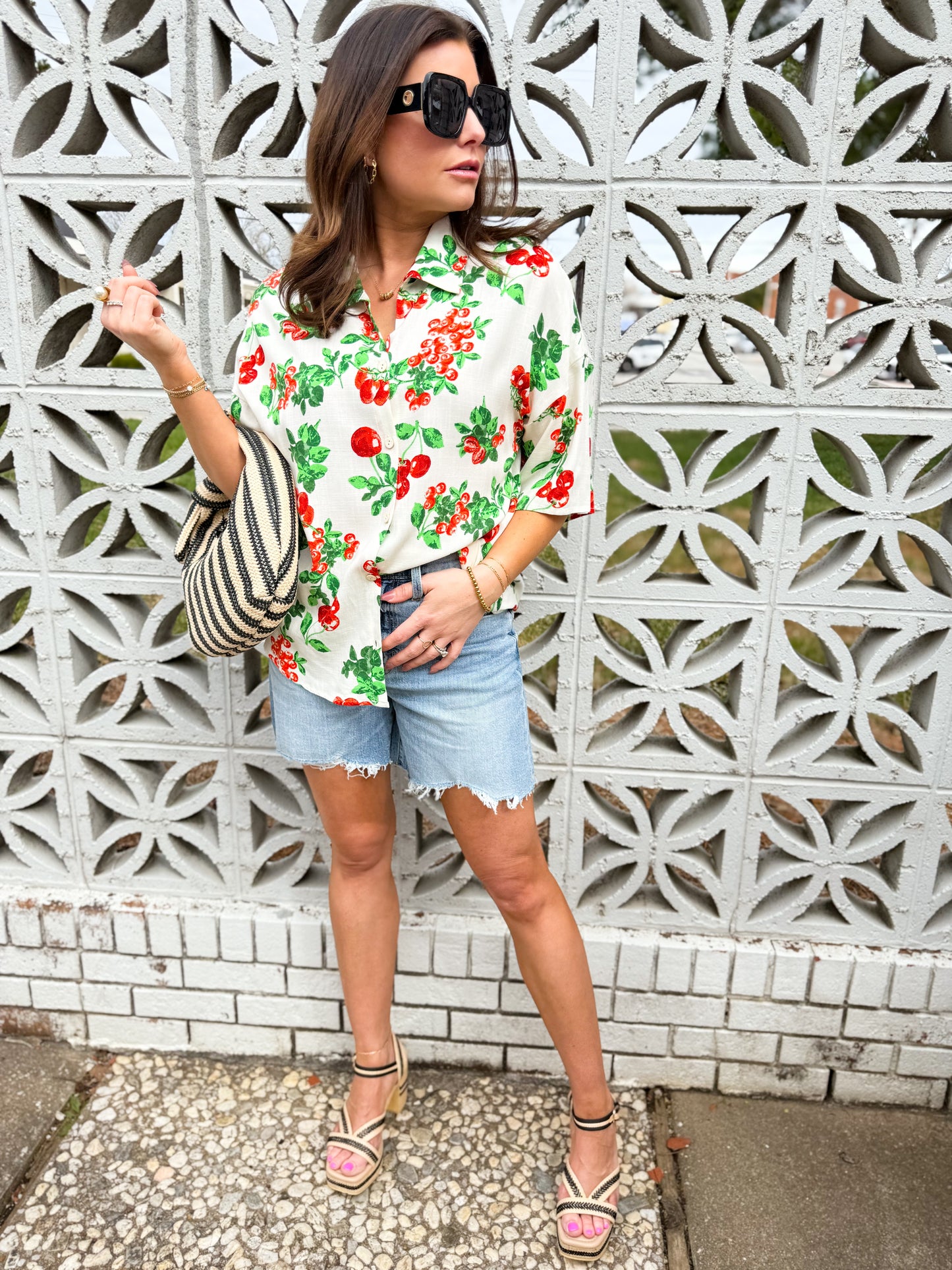 Cherry Picked Button Up Top