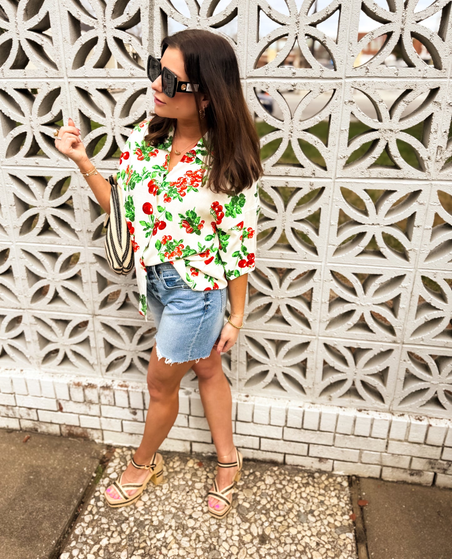 Cherry Picked Button Up Top
