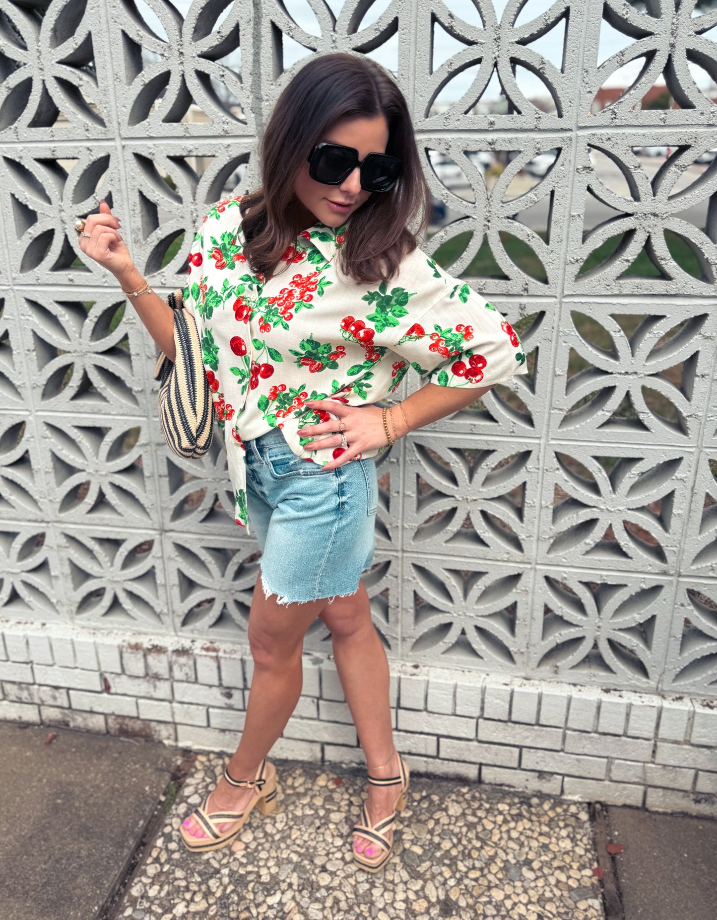 Cherry Picked Button Up Top