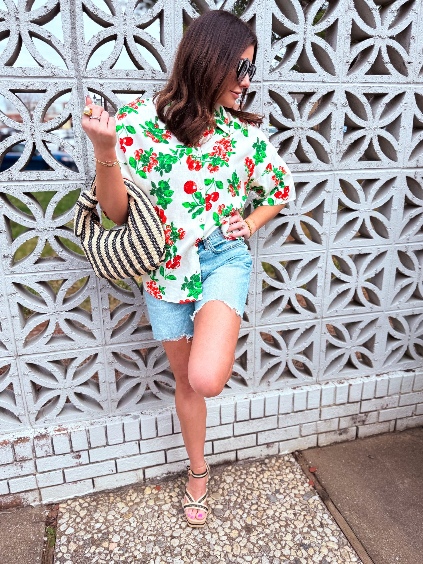 Cherry Picked Button Up Top