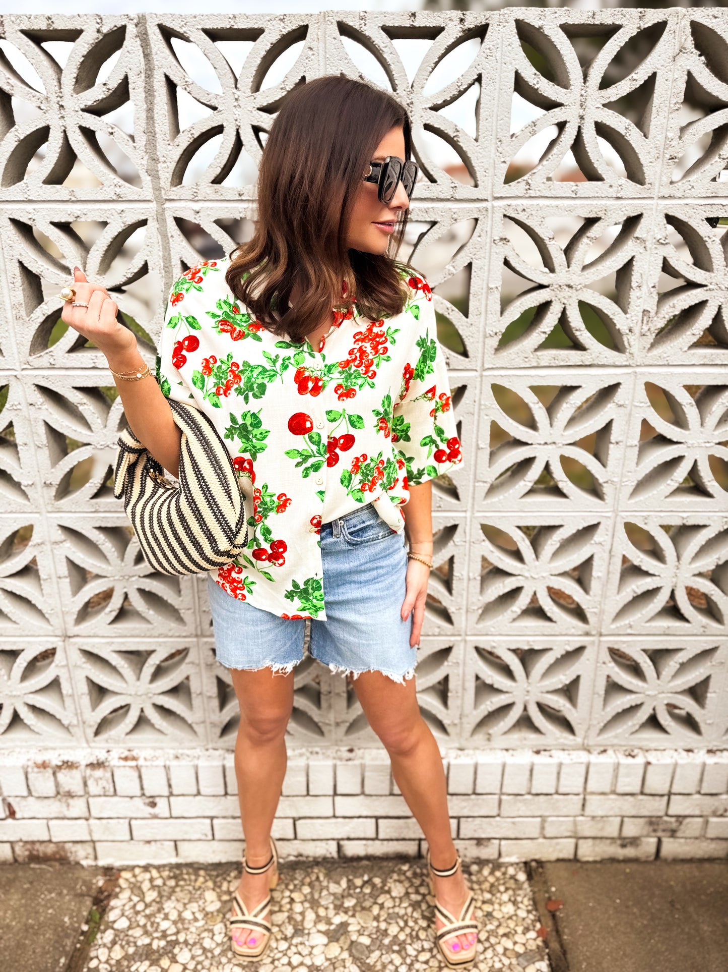 Cherry Picked Button Up Top