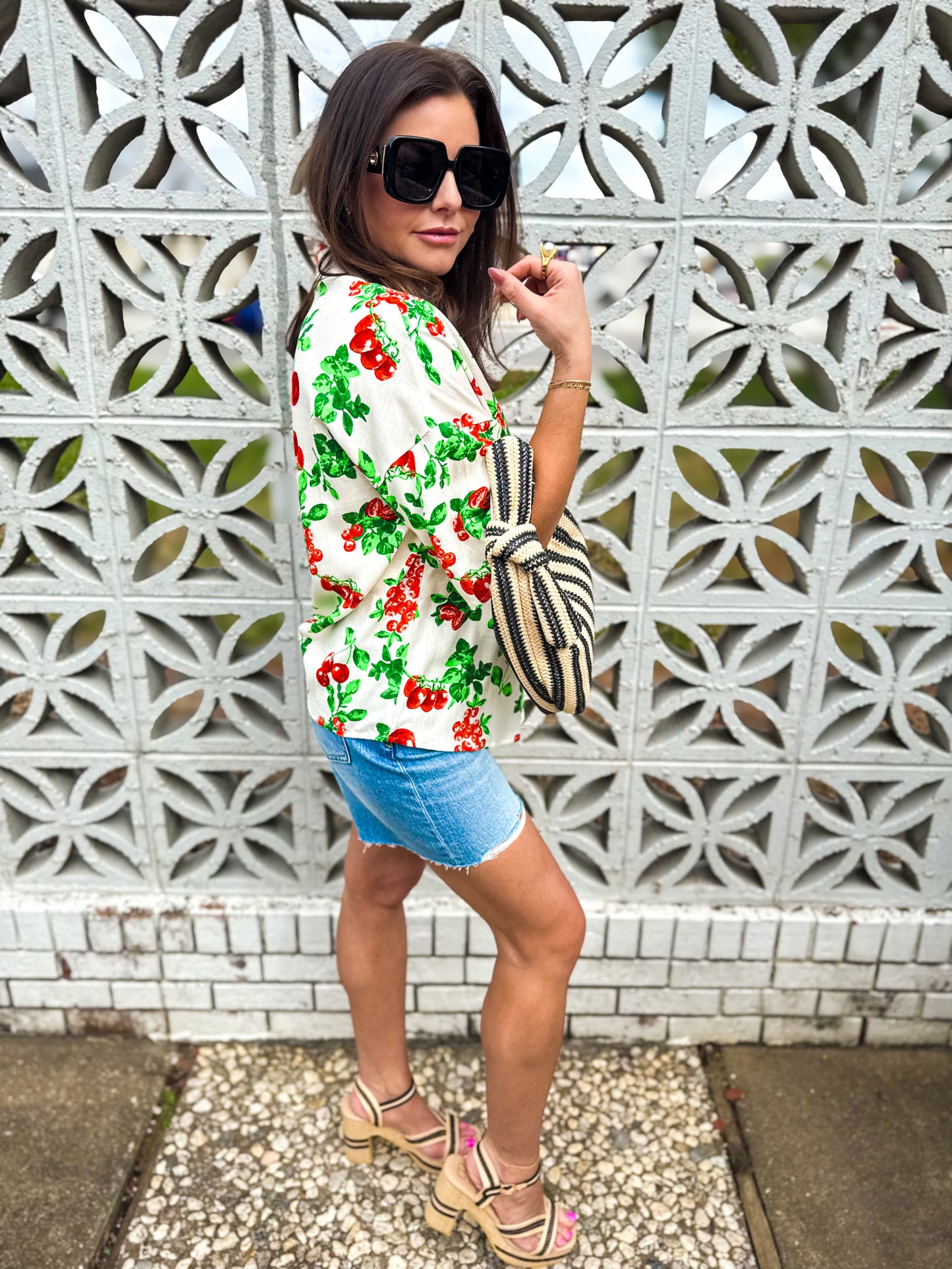 Cherry Picked Button Up Top