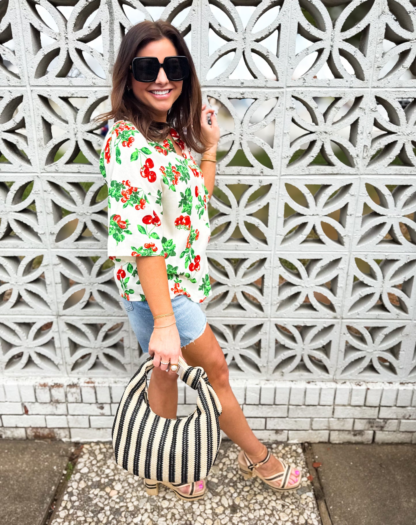 Cherry Picked Button Up Top