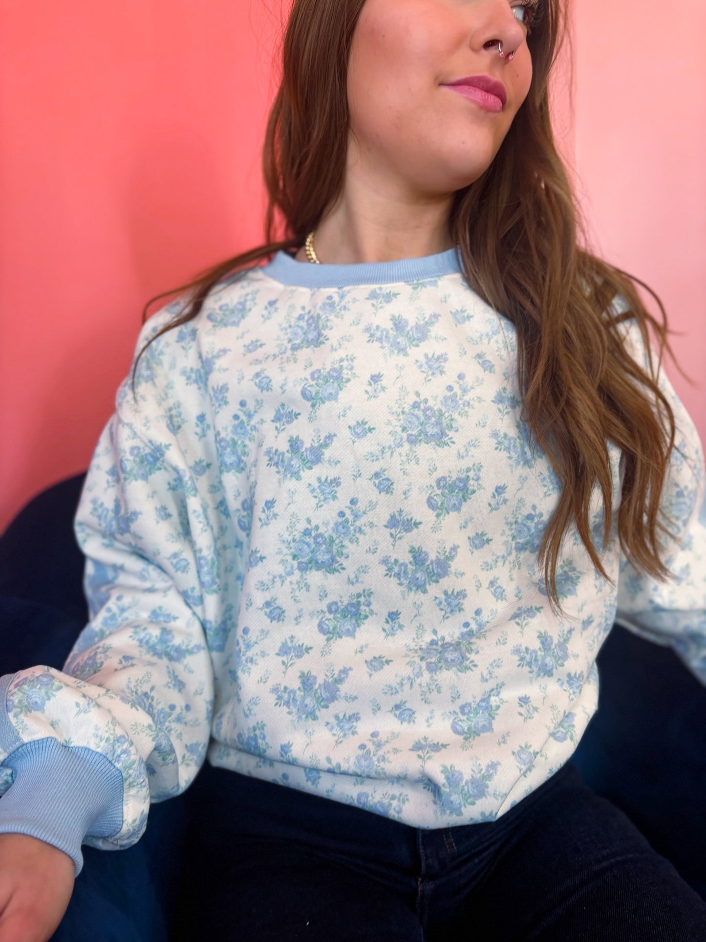 Soft Skies Floral Sweatshirt