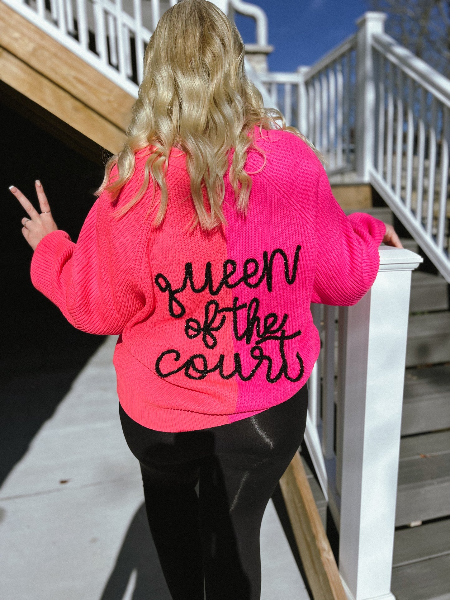 Neon Pink Queen of the Court Cardigan