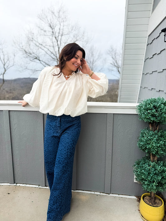 Breathless Cream Bubble Blouse