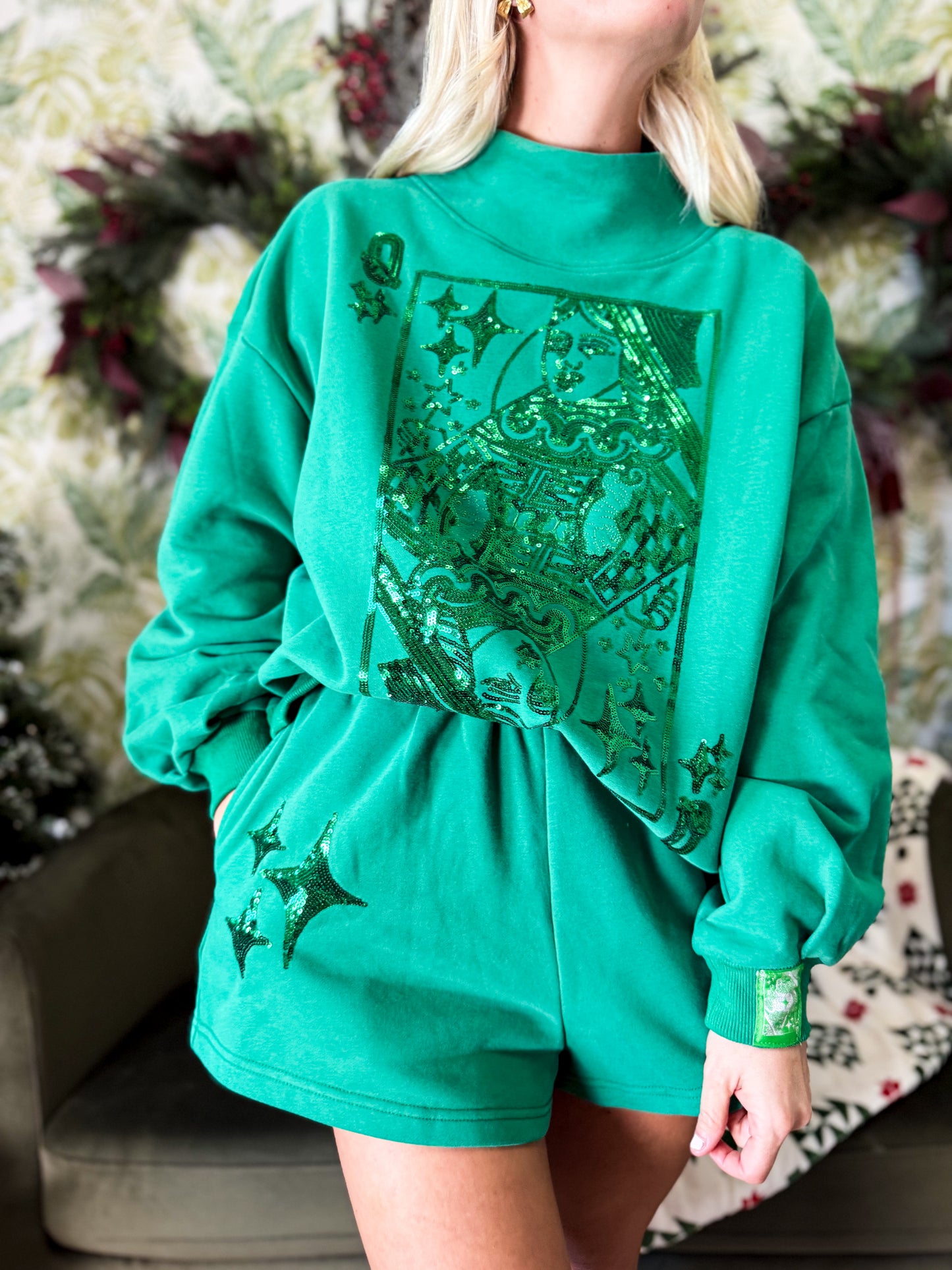 Emerald QOS Logo Card Sweatshirt