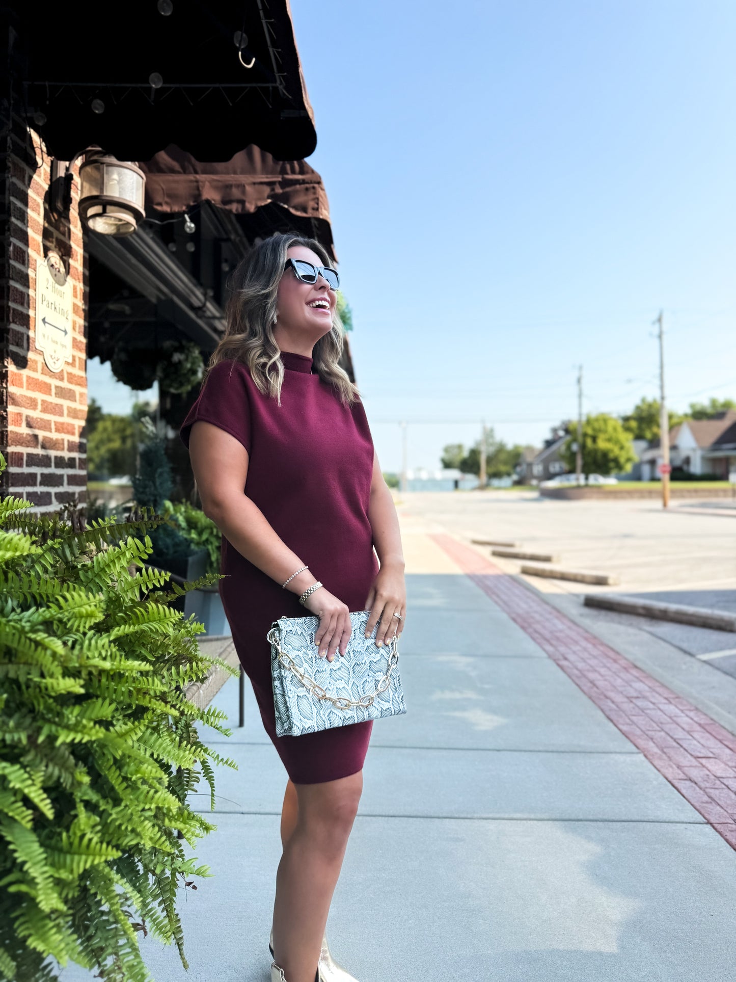 Camille Burgundy Mini Sweater Dress