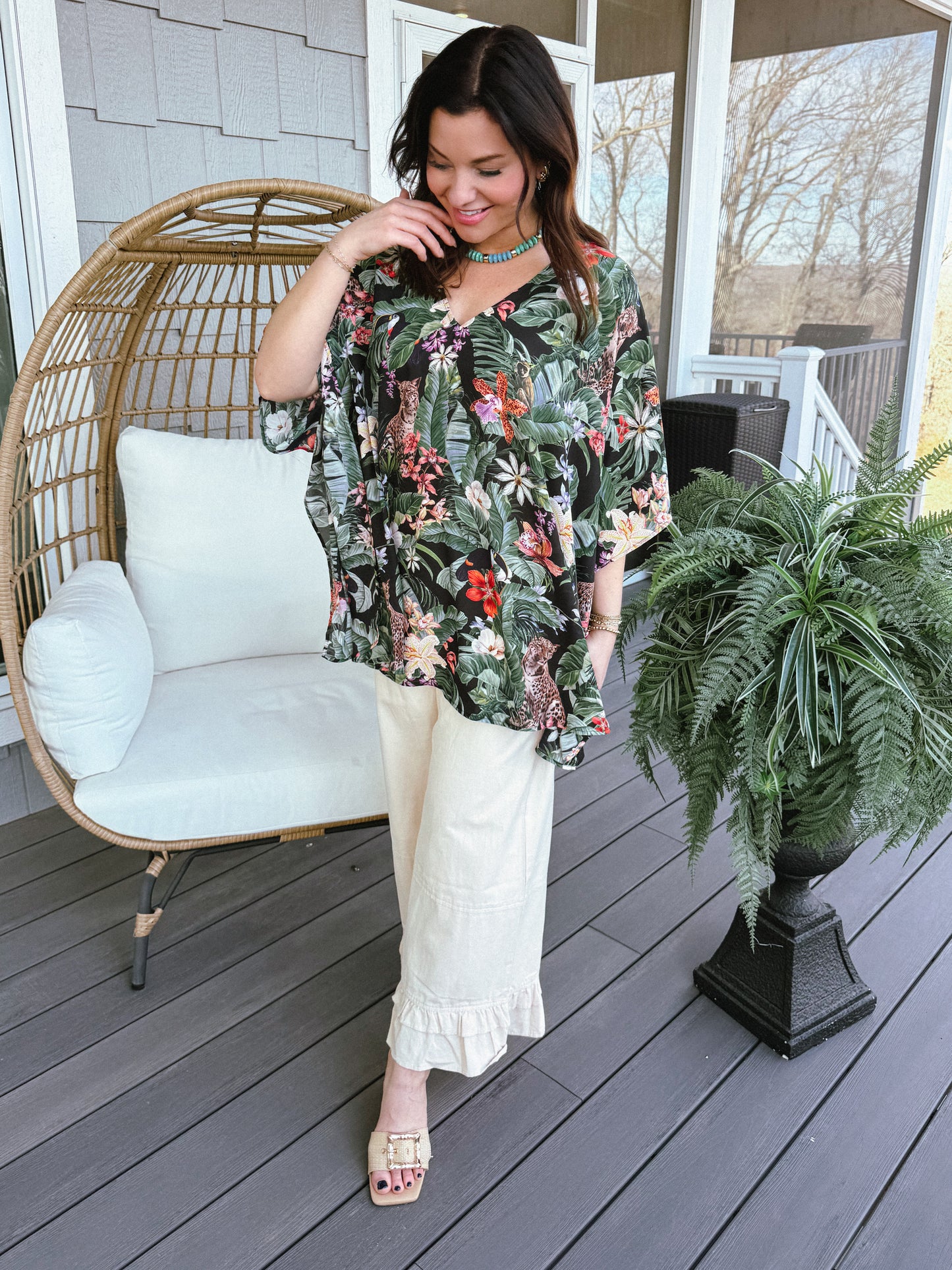 Coquette Khaki Ruffle Pants