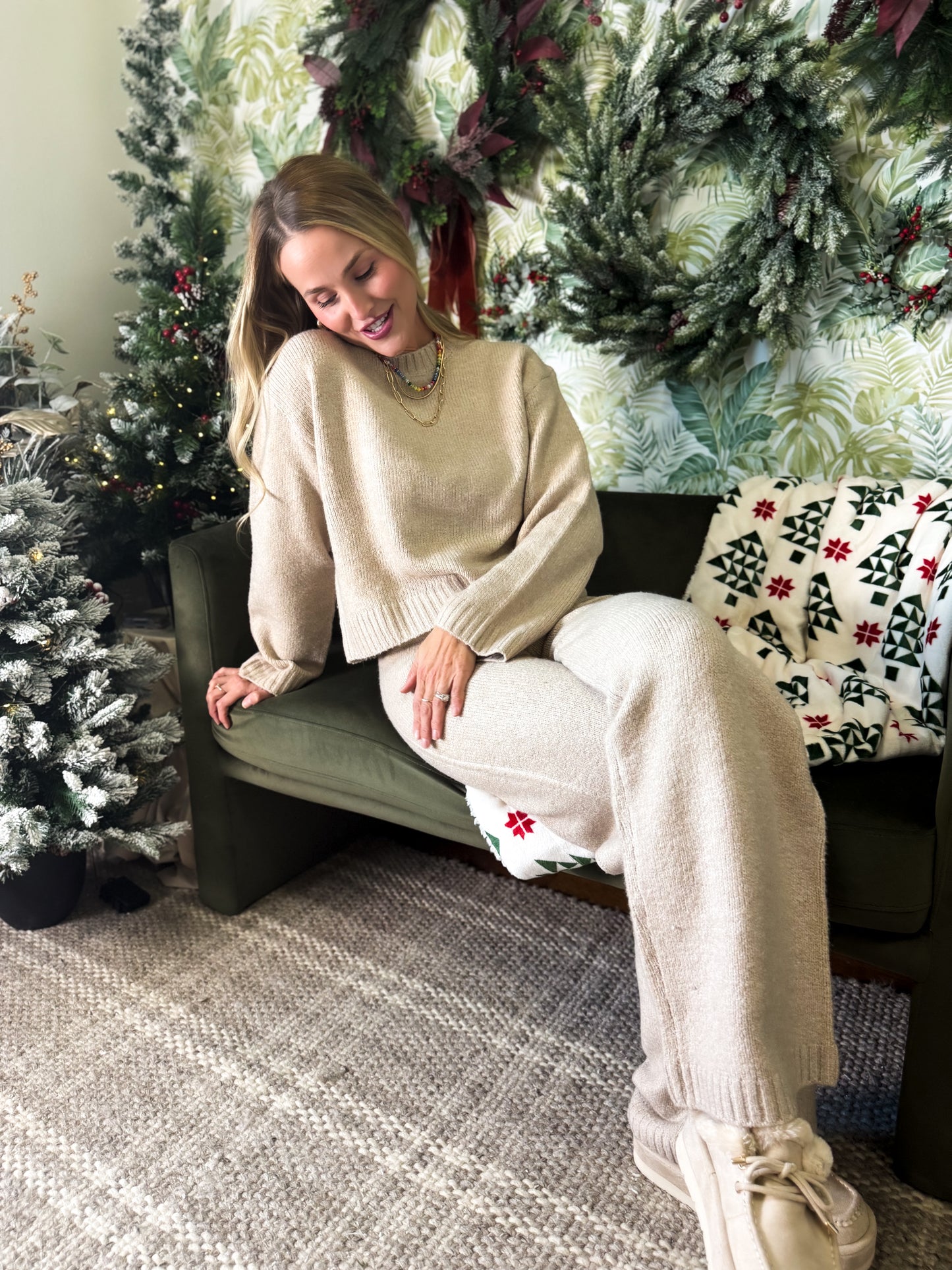 Melange Beige Sweater Set