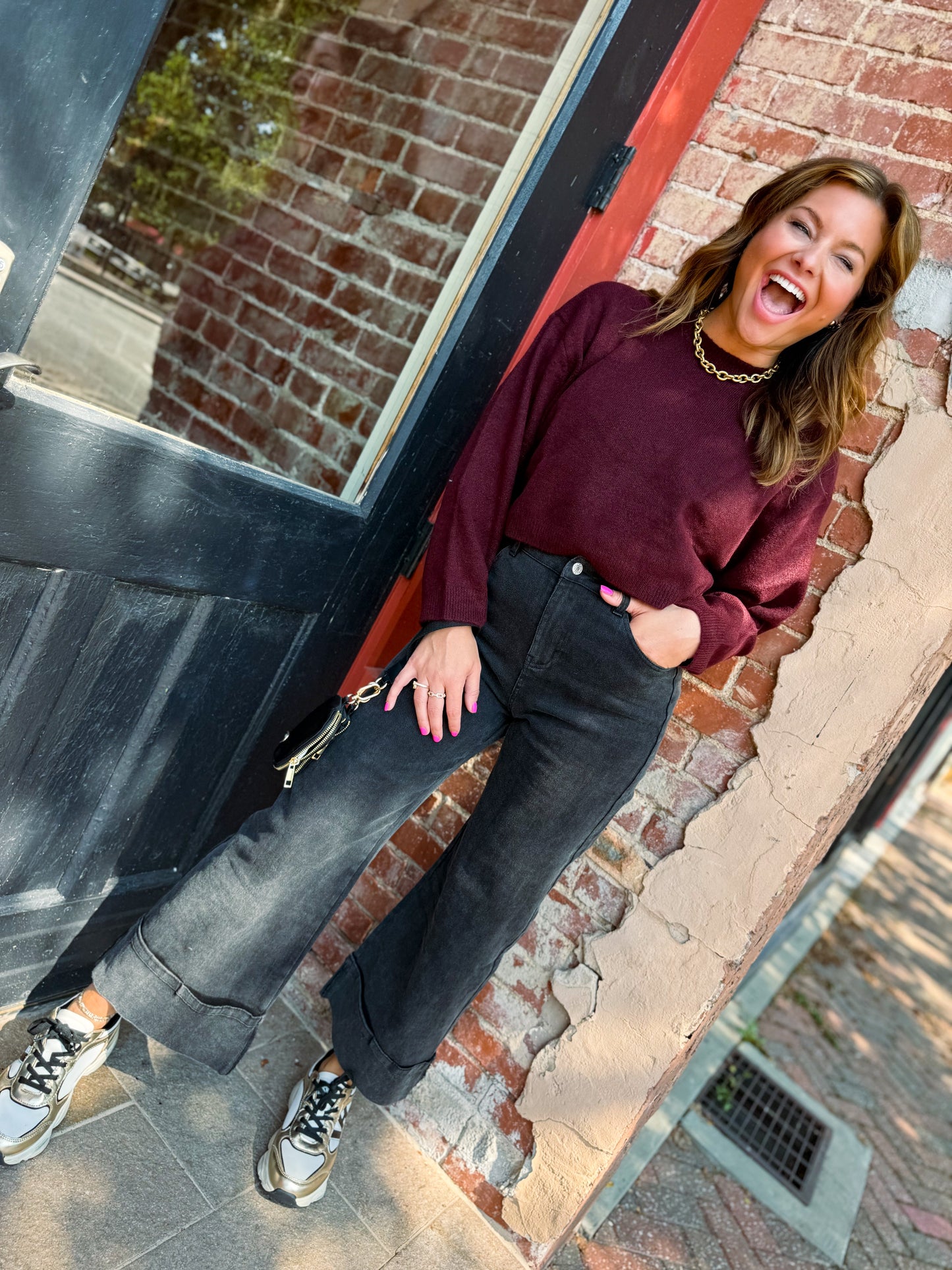 Merlot Cropped Sweater