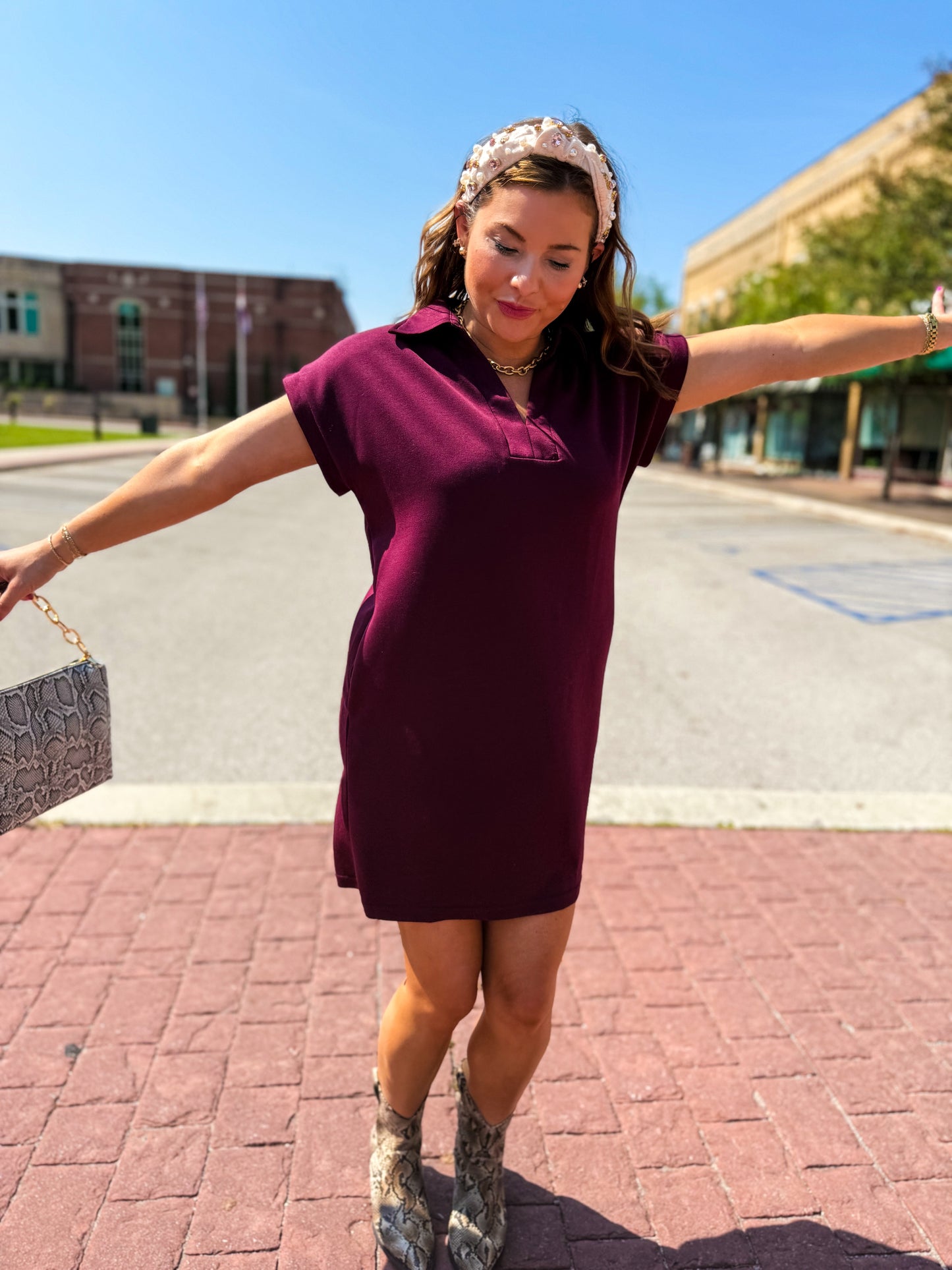 Merlot Mood Polo Dress