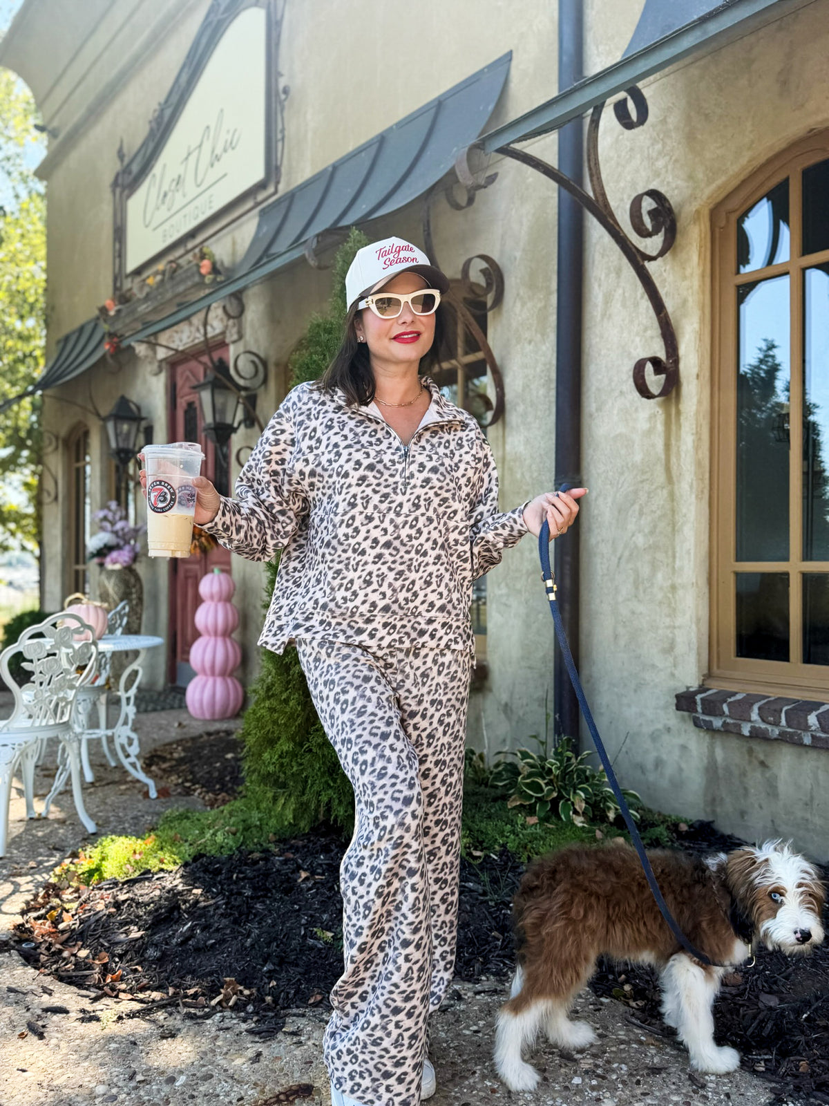 Leopard Print Cloud Fleece Quarter Zip