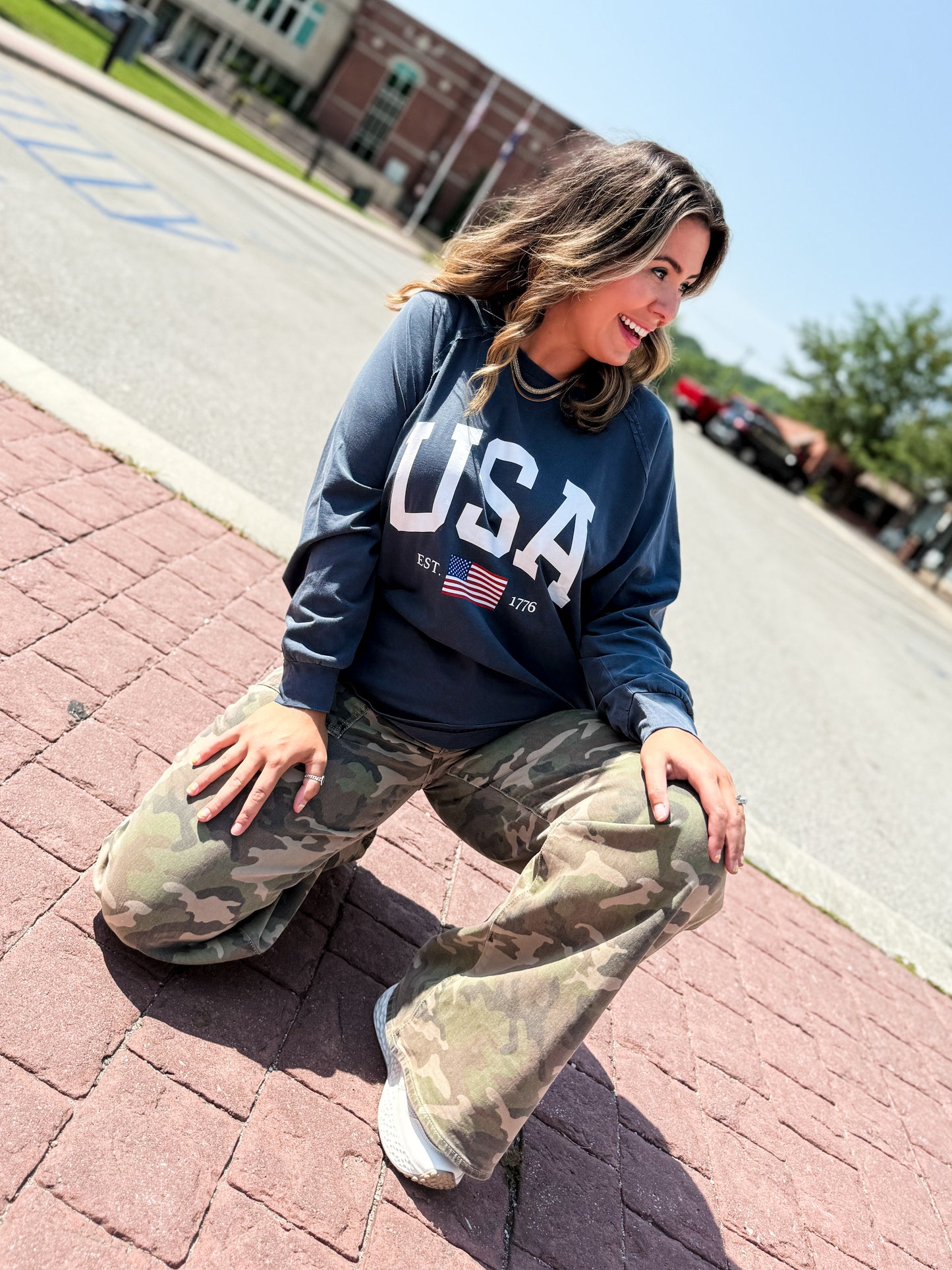 USA Graphic Raglan Long Sleeve Tee