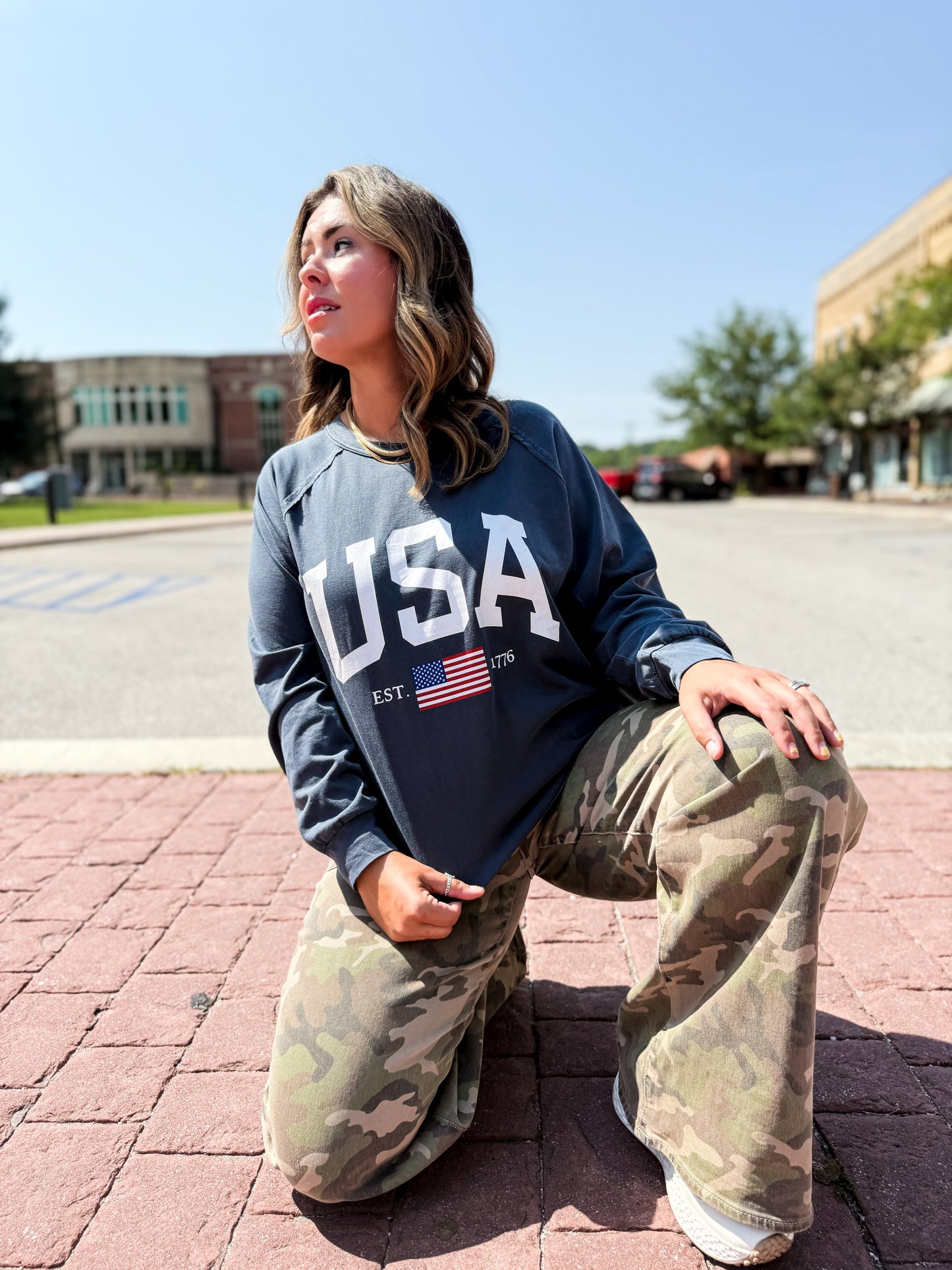 USA Graphic Raglan Long Sleeve Tee