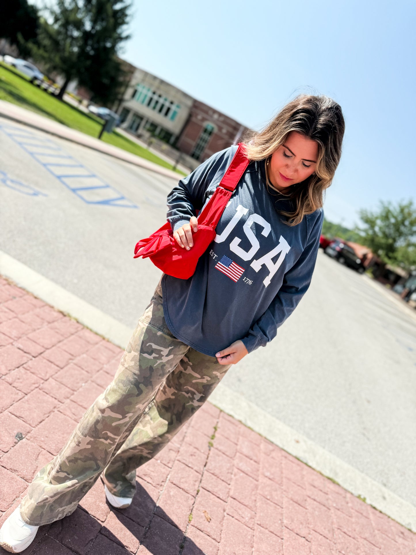 USA Graphic Raglan Long Sleeve Tee