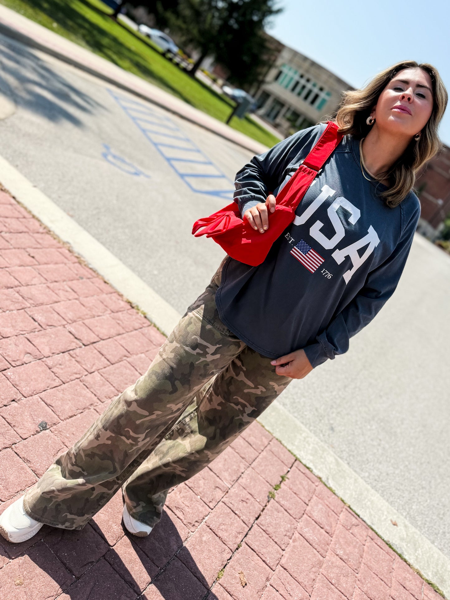 USA Graphic Raglan Long Sleeve Tee
