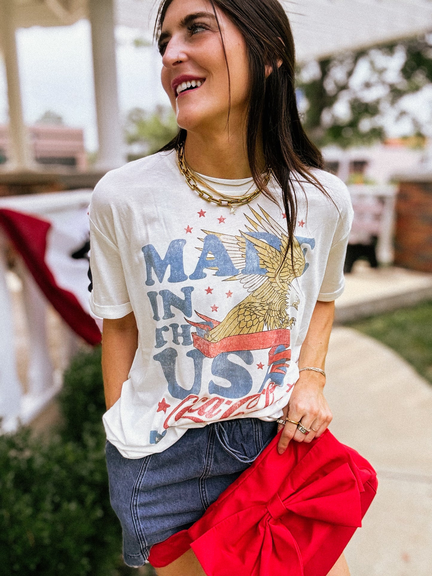 Coca Cola USA Banner Oversized Tee
