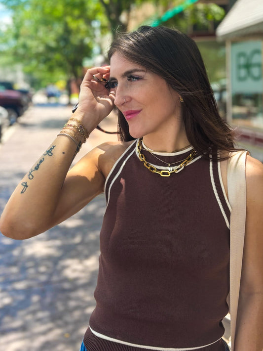 Chocolate Knit Halter