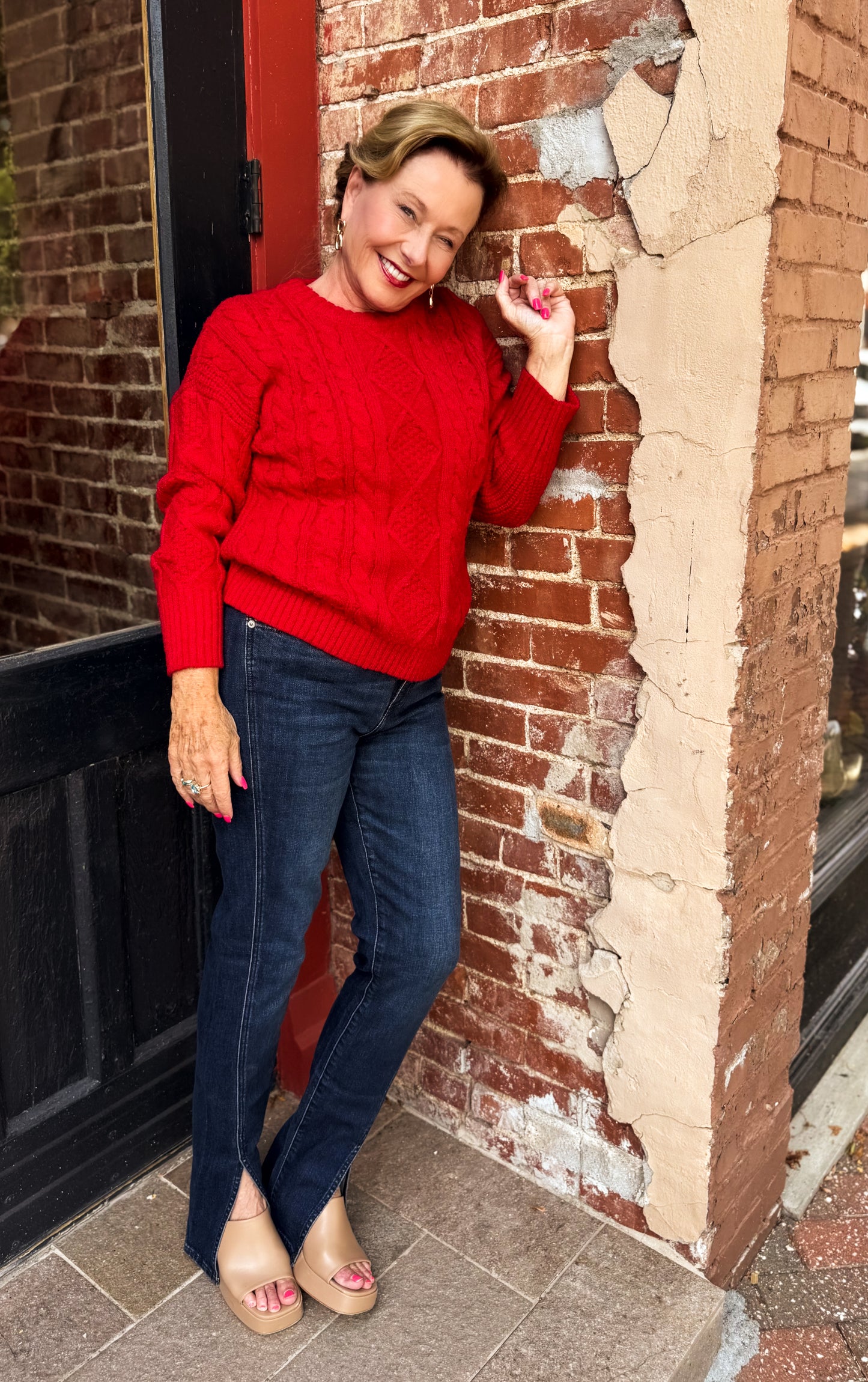 Cherry Cable Knit Sweater