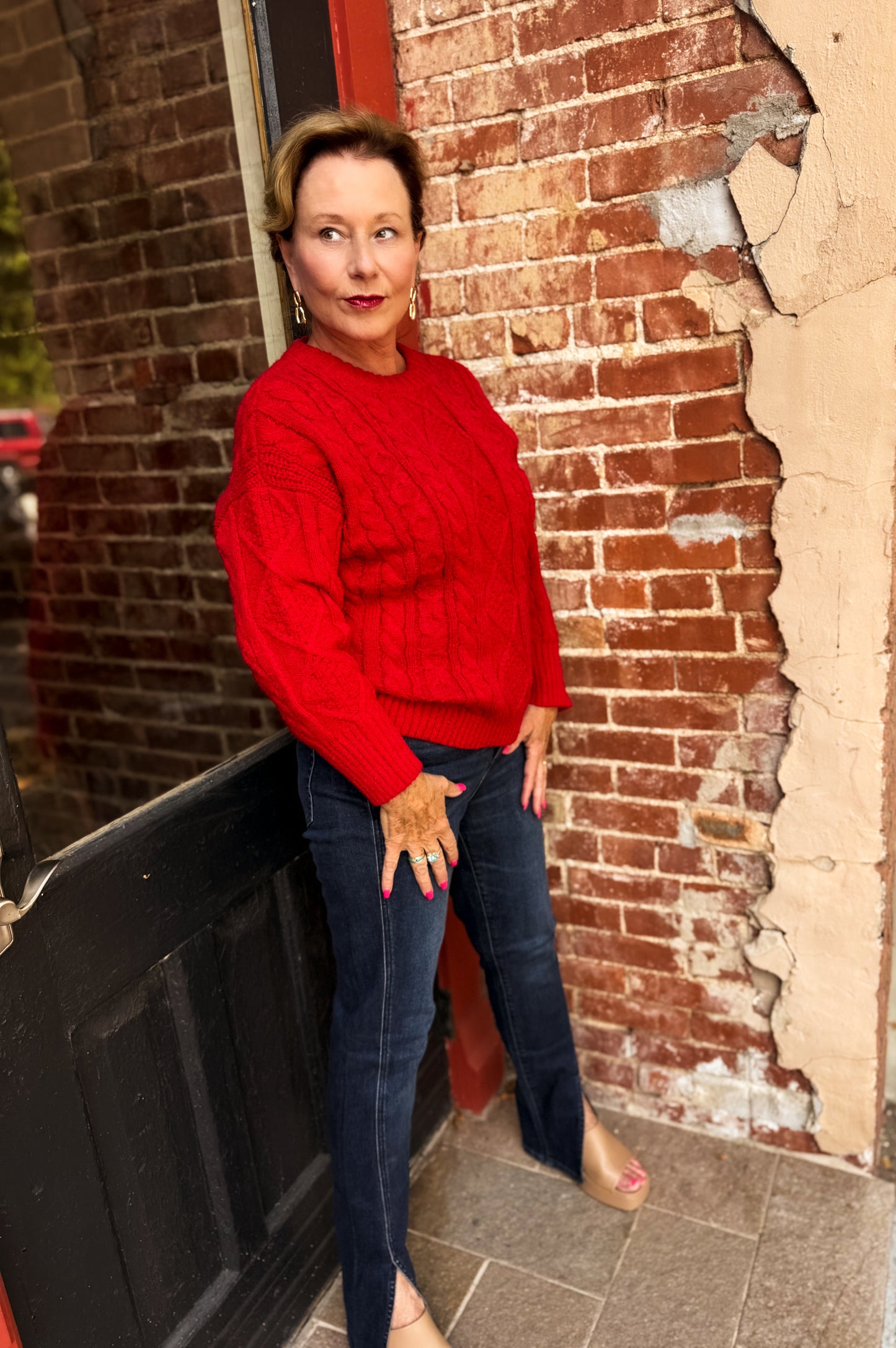 Cherry Cable Knit Sweater