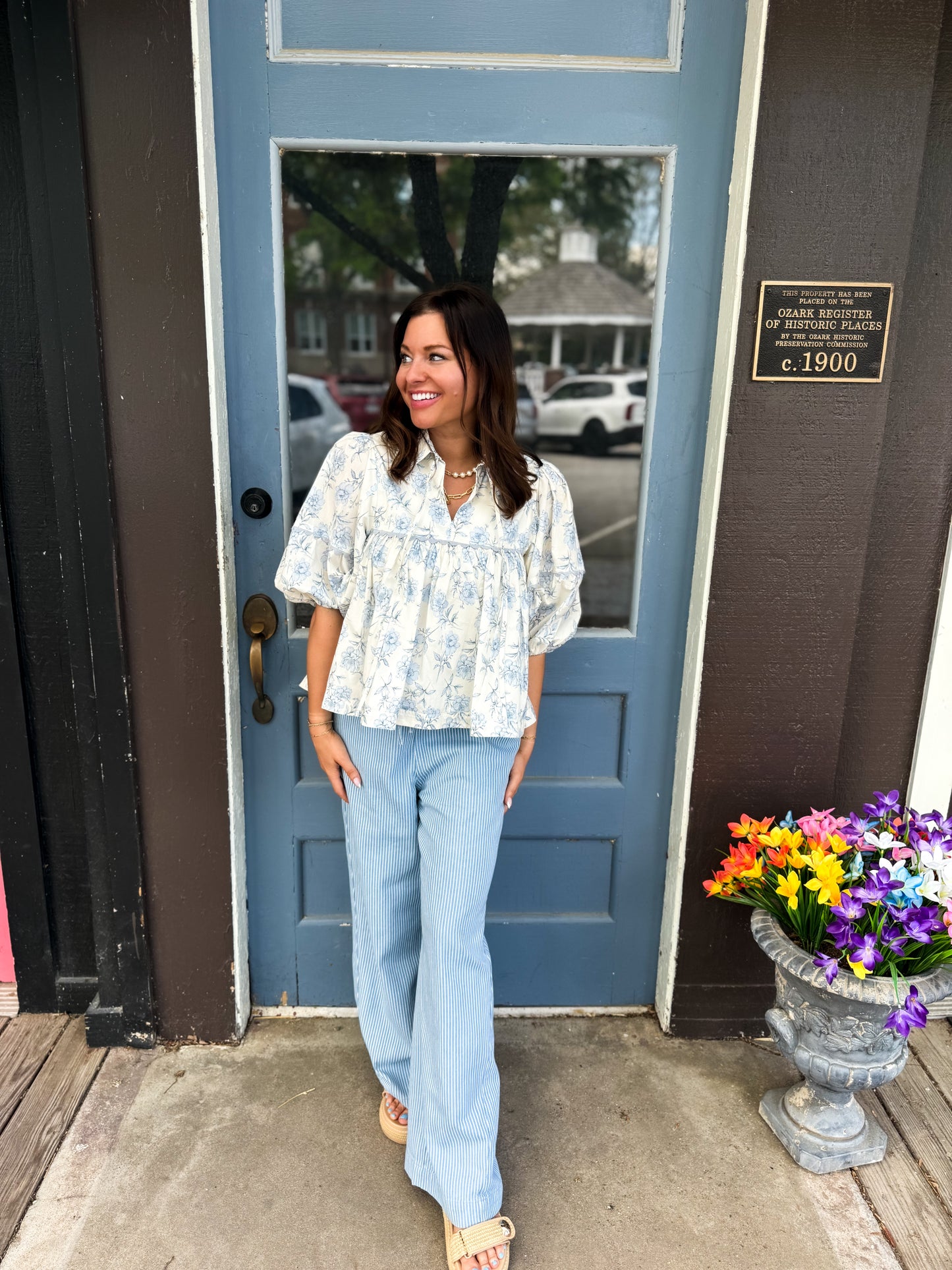 Azure Floral Top