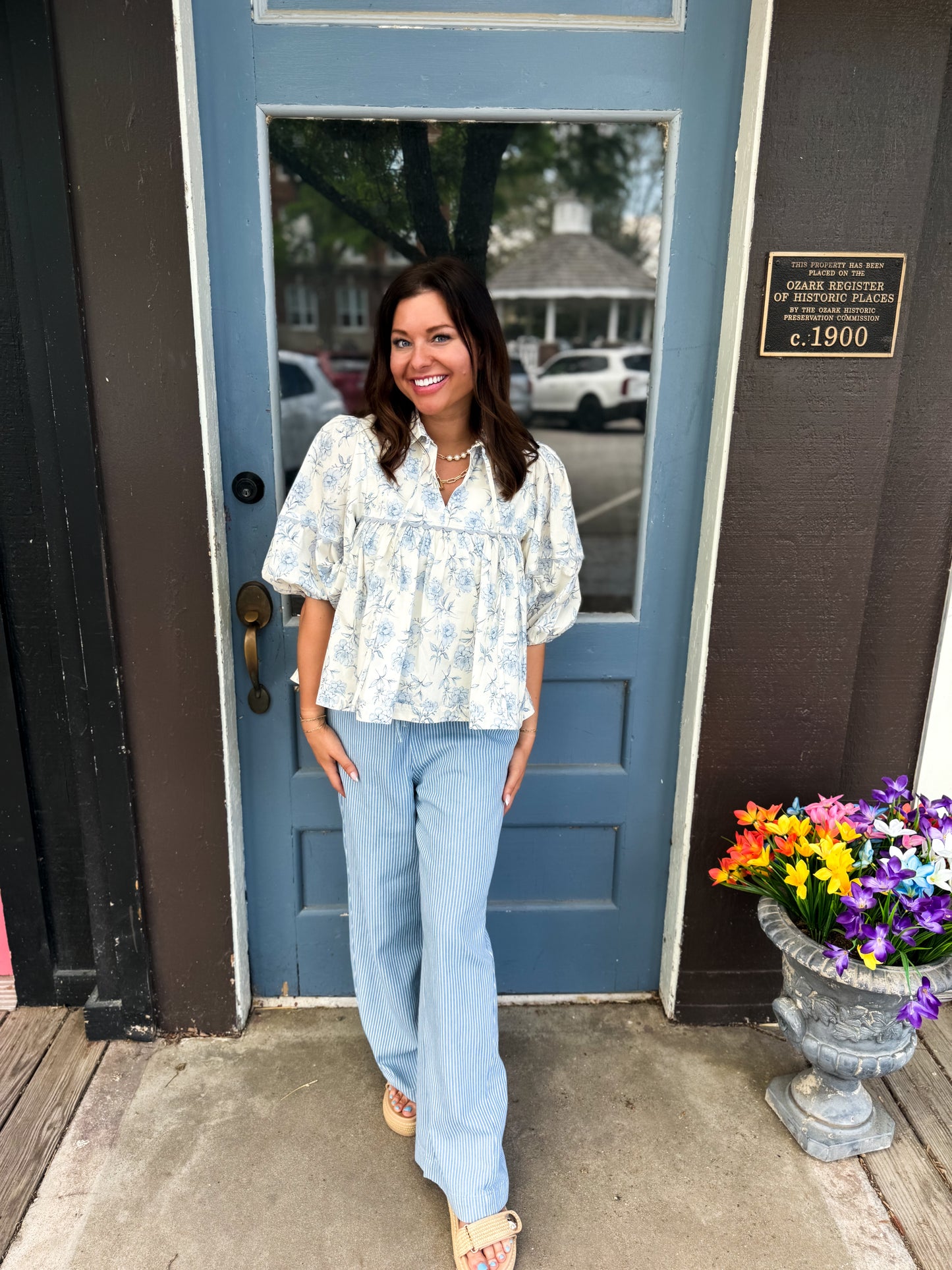 Azure Floral Top