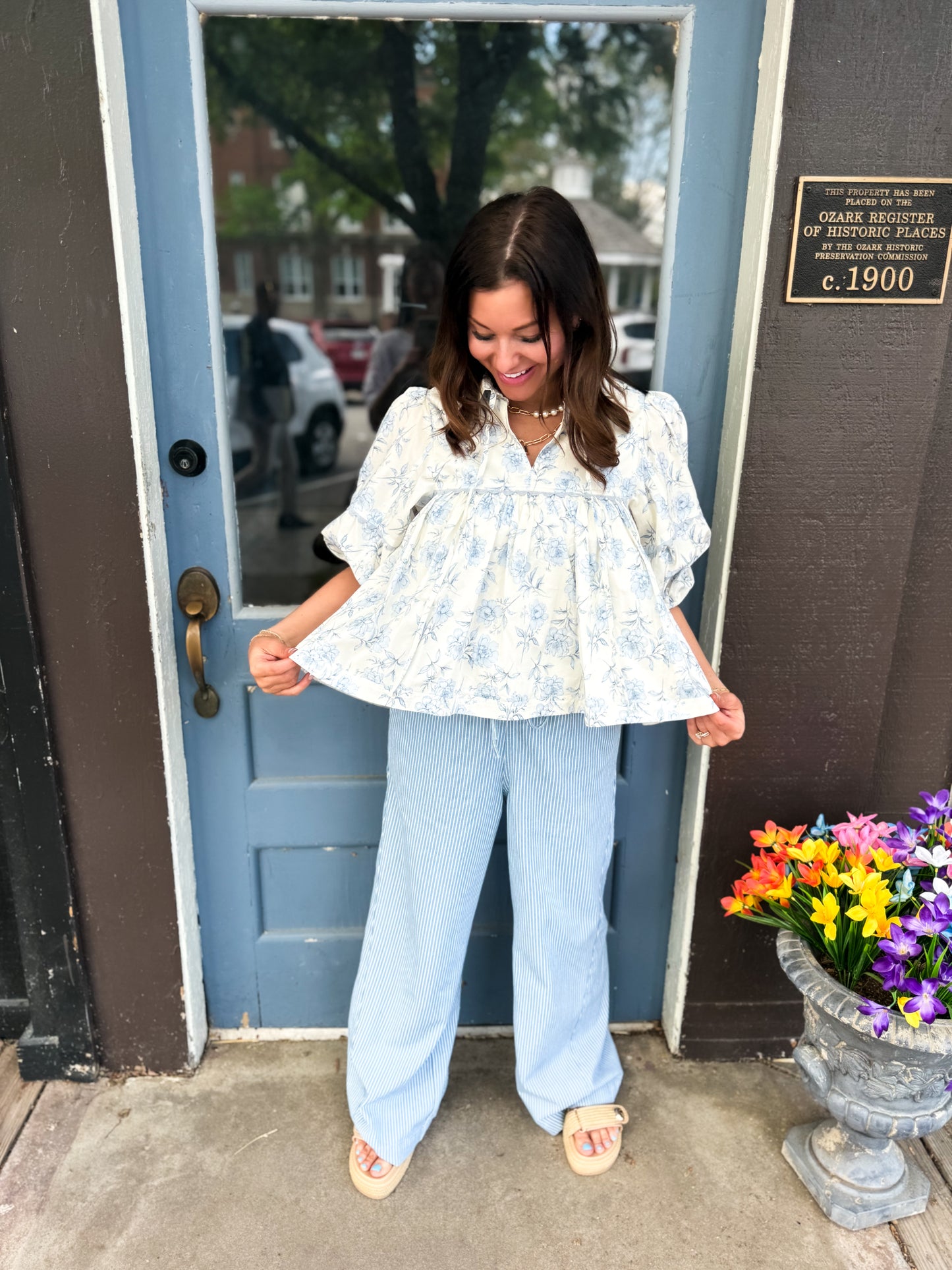 Azure Floral Top