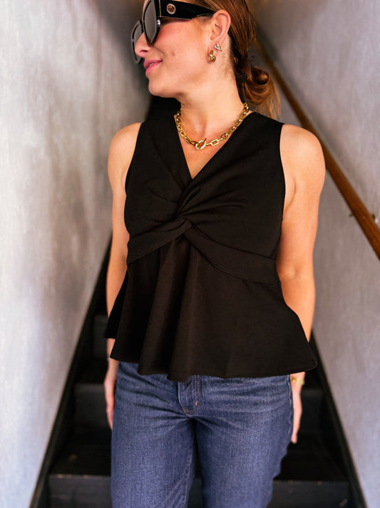 Olivia Wrap Peplum Top