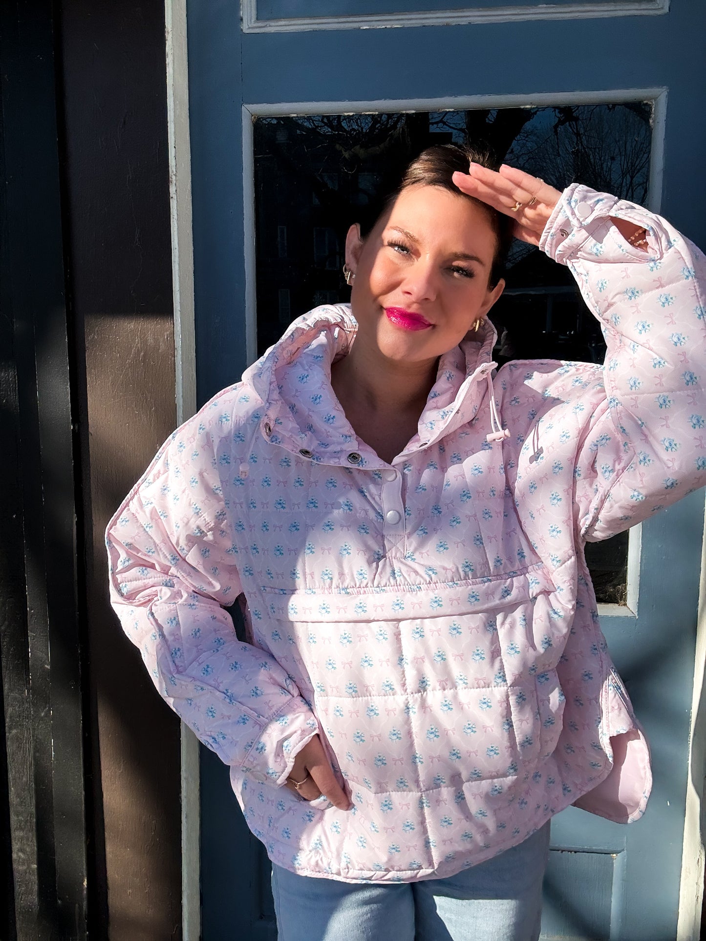 Dora Printed Pullover Puffer Jacket