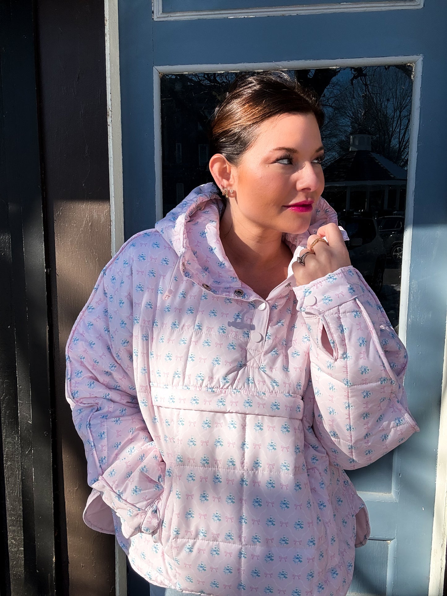 Dora Printed Pullover Puffer Jacket