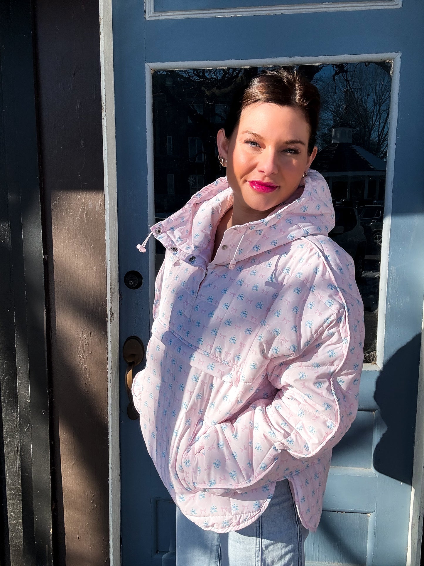 Dora Printed Pullover Puffer Jacket