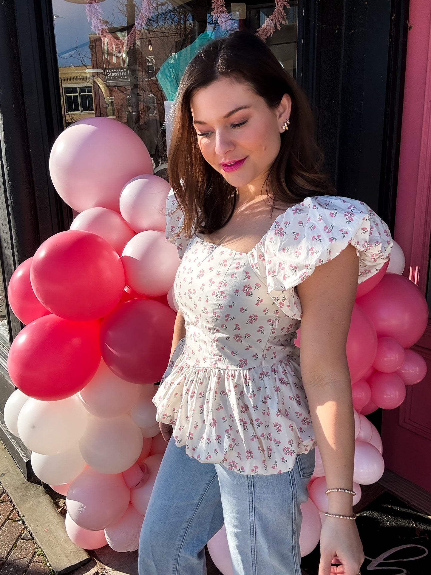 Caroline Bubble Hem Peplum Top