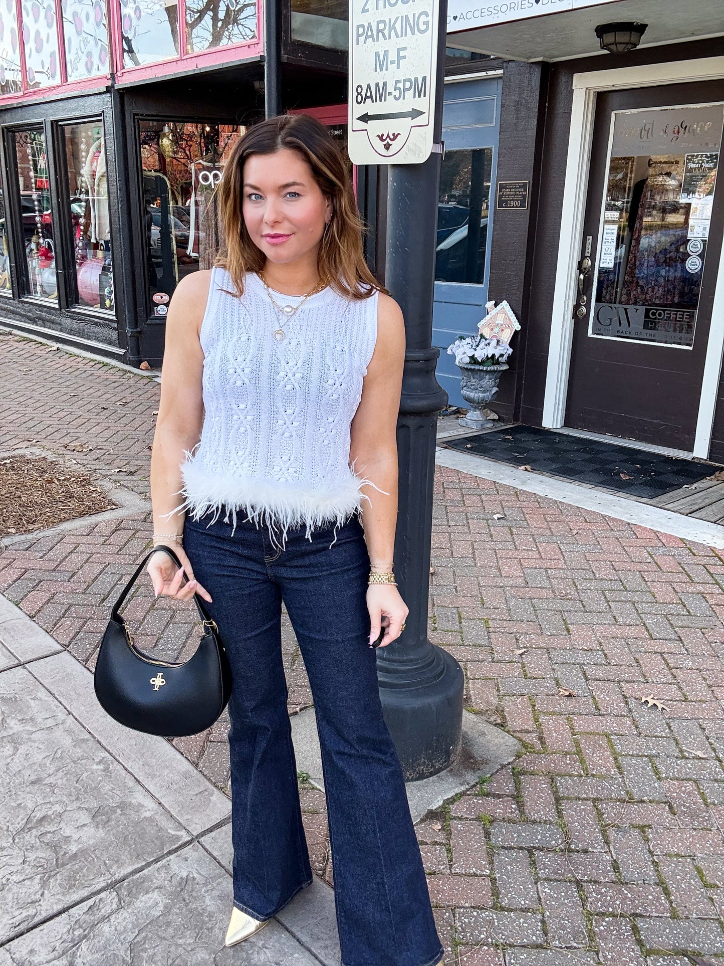 Feathered Frost Knit Tank