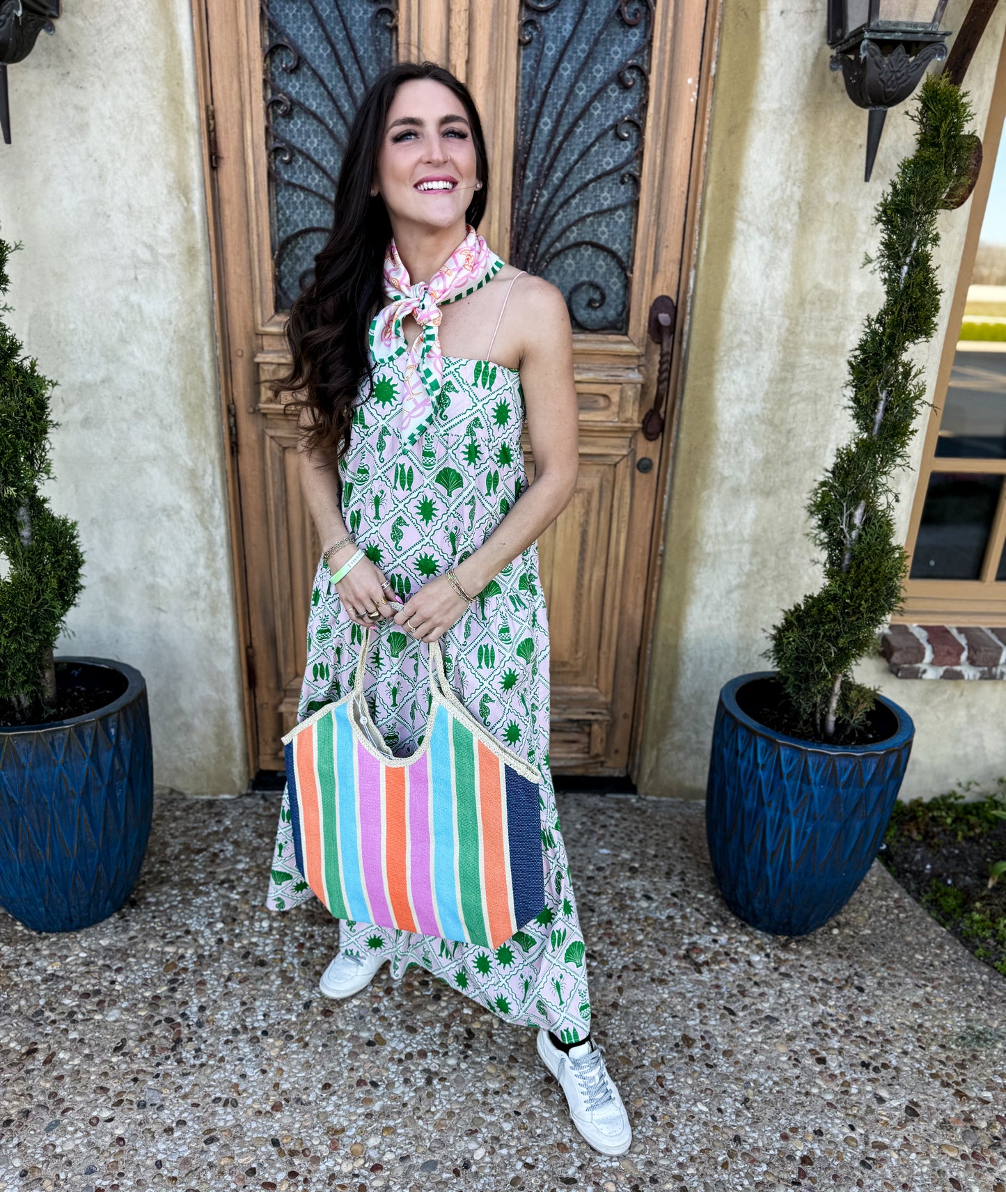 Coastal Collage Long Weekend Maxi Dress