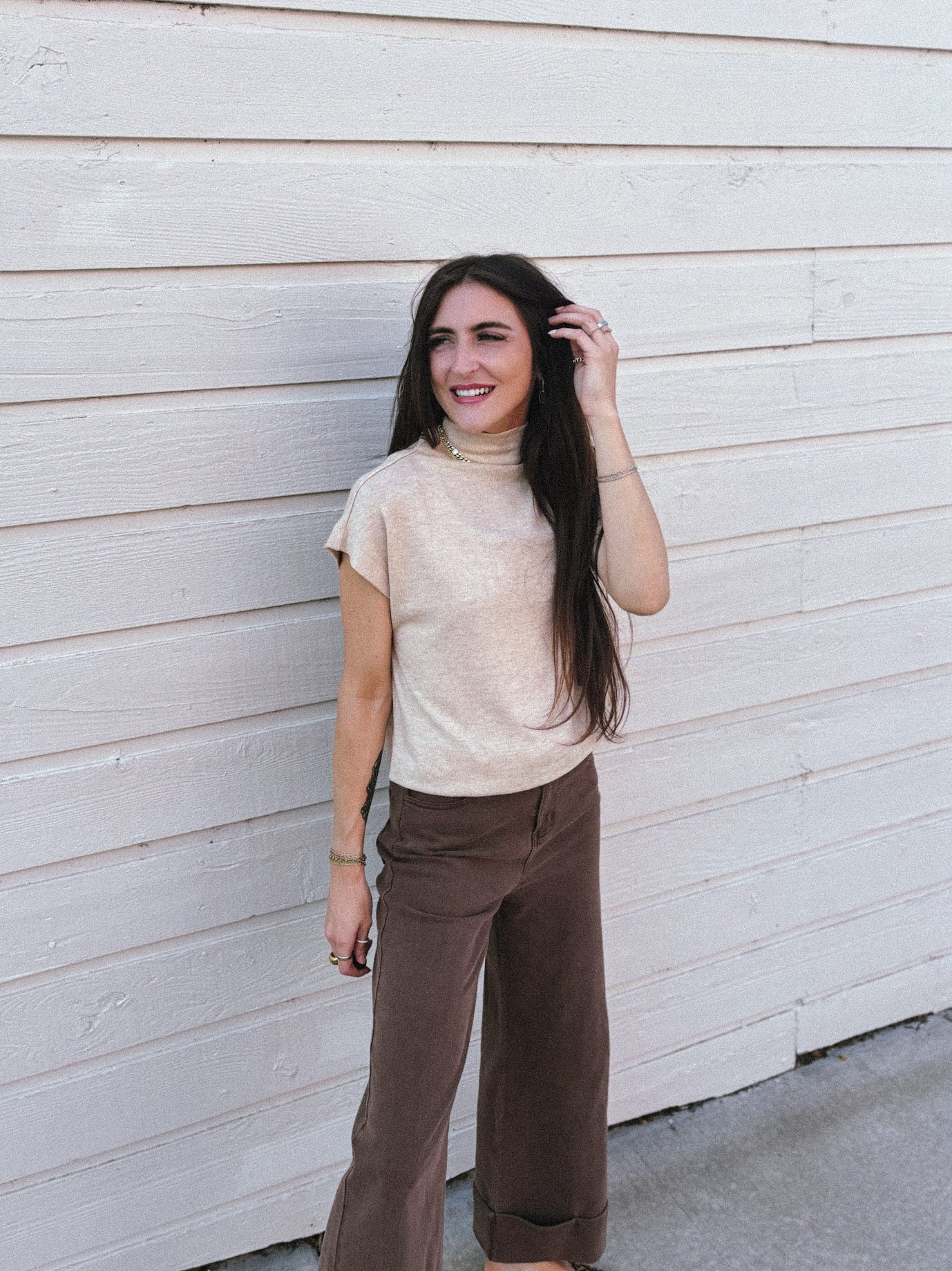 Oatmeal Mock Neck