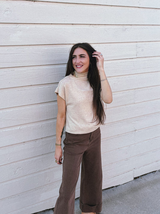 Oatmeal Mock Neck