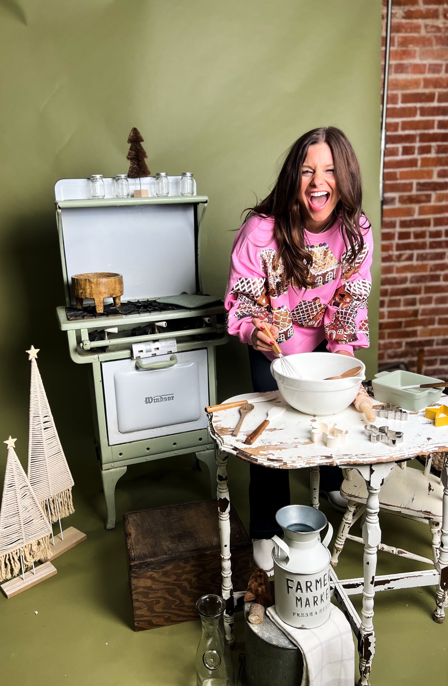 Pink Gingerbread House Sweatshirt
